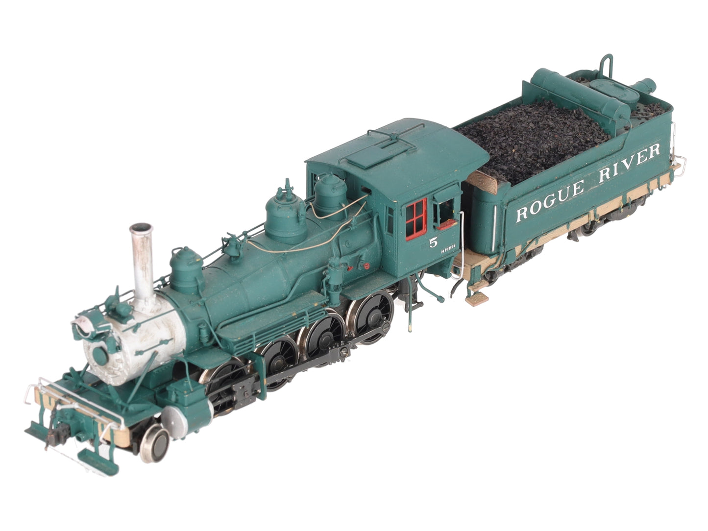 Key Imports 583 HO Brass Rogue River Steam Locomotive & Tender- Custom Painted EX/Box
