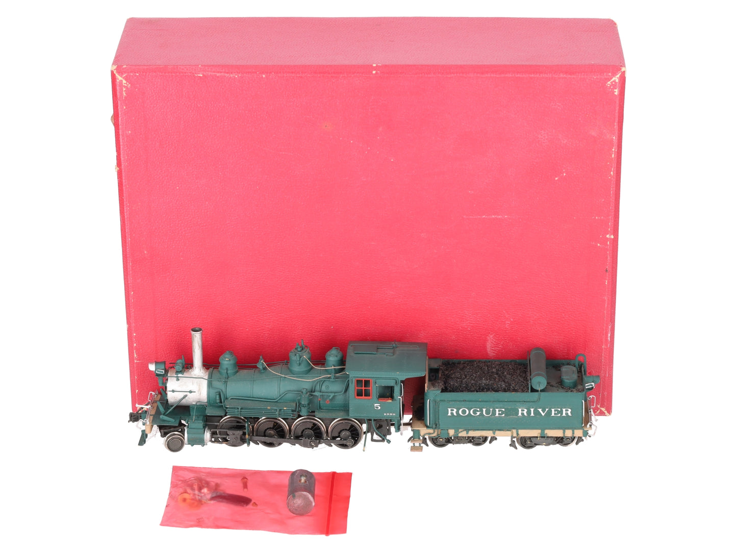 Key Imports 583 HO Brass Rogue River Steam Locomotive & Tender- Custom Painted EX/Box