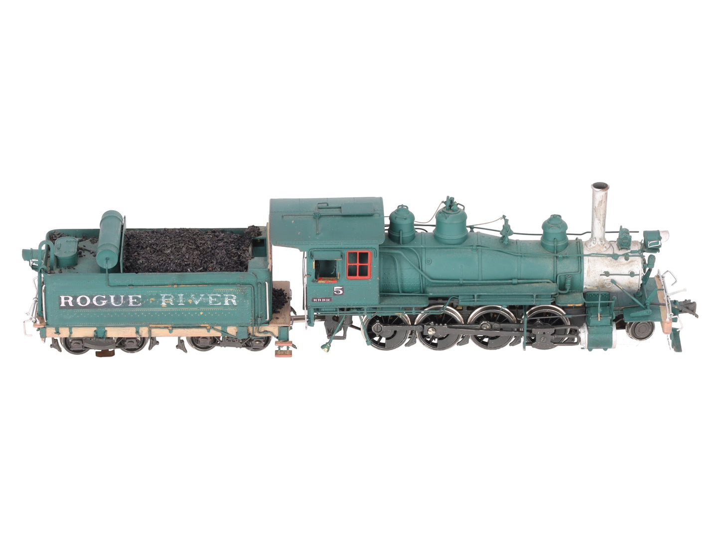 Key Imports 583 HO Brass Rogue River Steam Locomotive & Tender- Custom Painted EX/Box