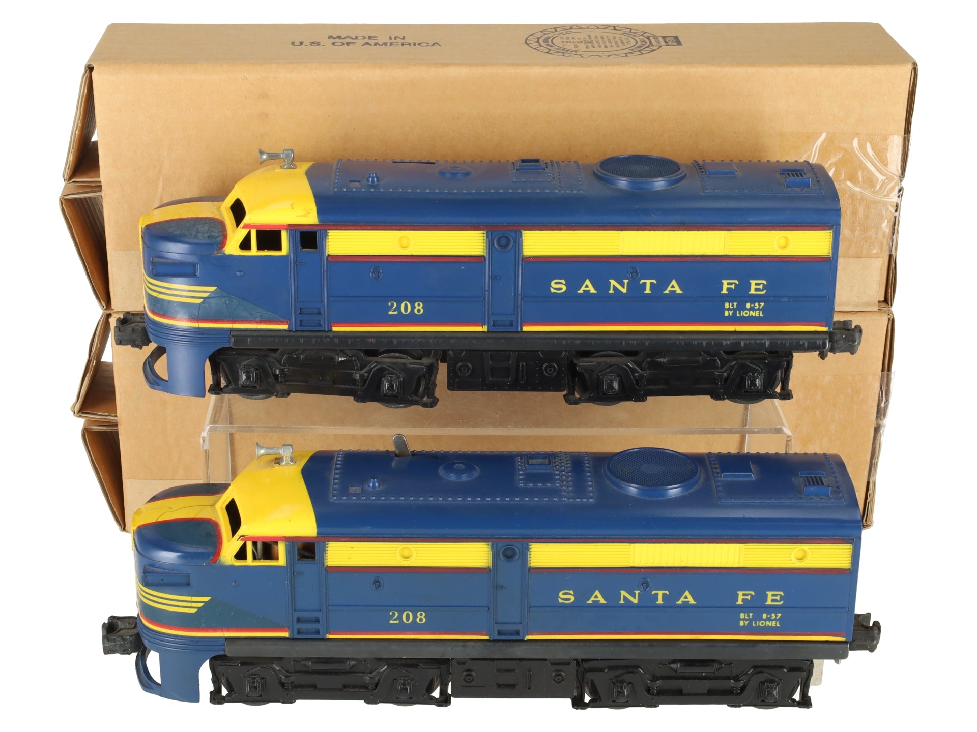 Lionel 208 Vintage O Gauge Santa Fe Alco AA Diesel Locomotive Set VG