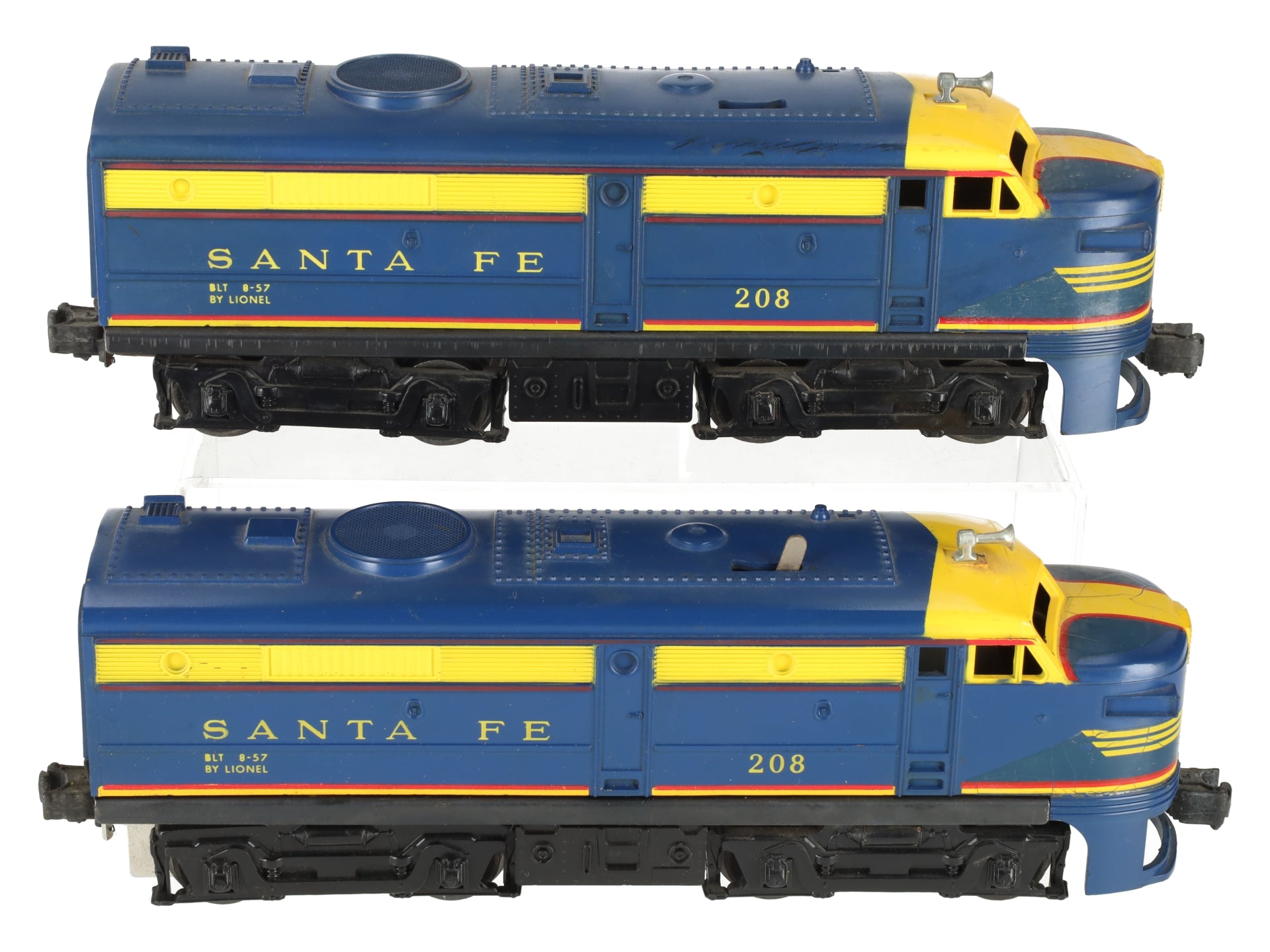 Lionel 208 Vintage O Gauge Santa Fe Alco AA Diesel Locomotive Set VG