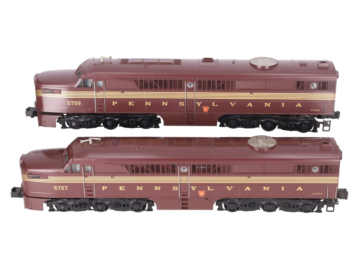 MTH 20-2019-1 O Pennsylvania Alco PA AA Diesel Locomotive Set #5757A/5759A w/PS1 EX