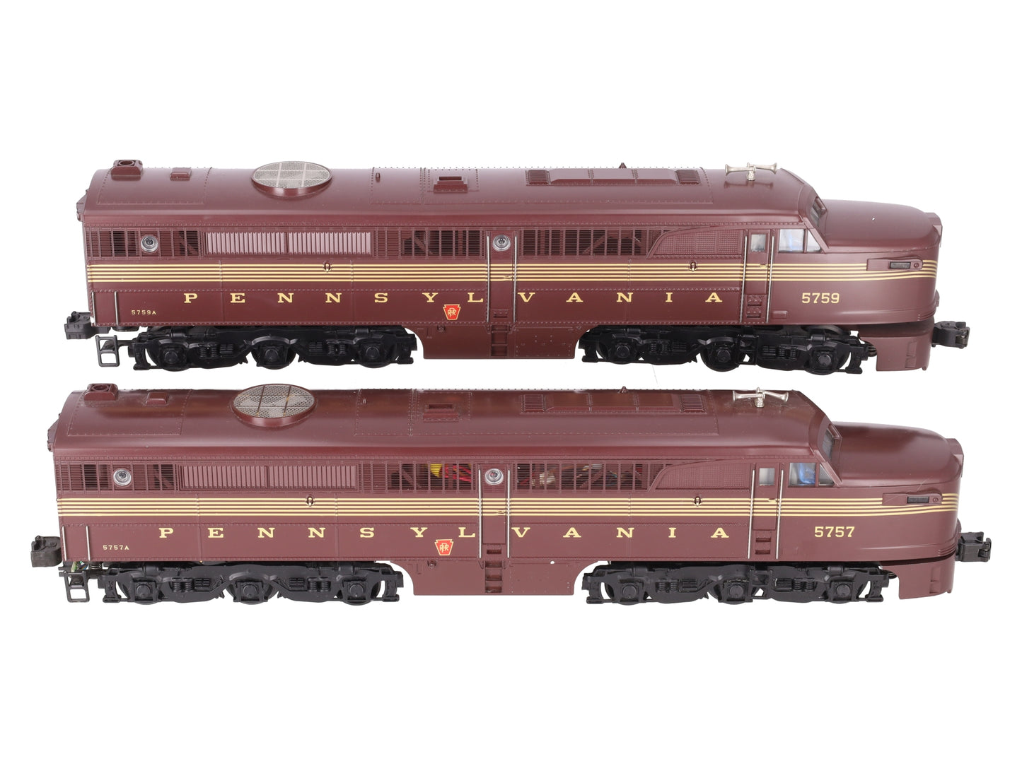 MTH 20-2019-1 O Pennsylvania Alco PA AA Diesel Locomotive Set #5757A/5759A w/PS1 EX