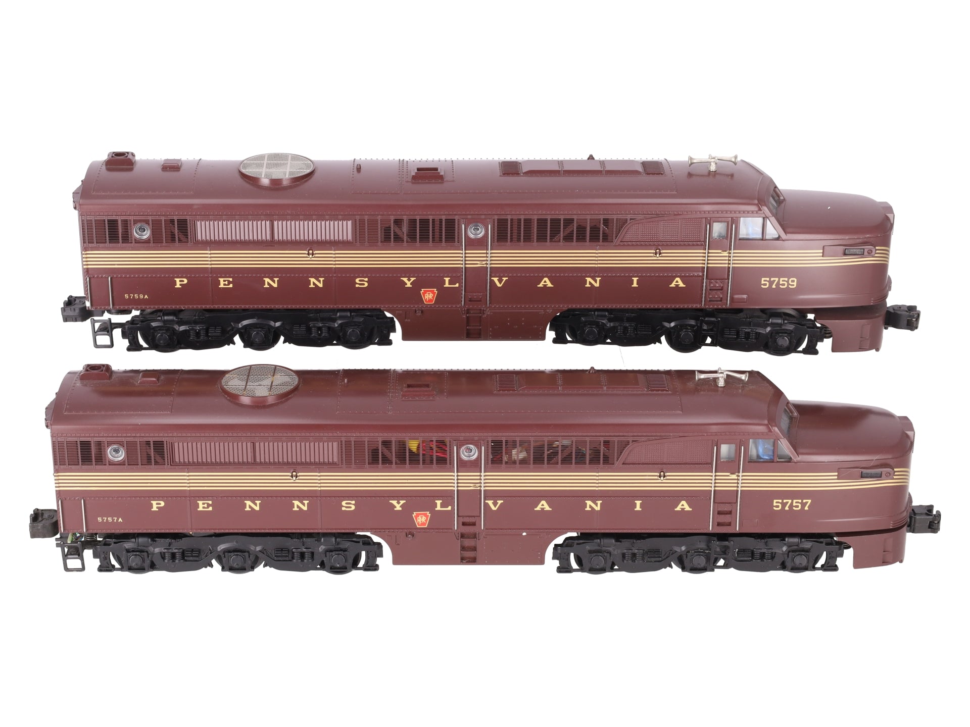 MTH 20-2019-1 O Pennsylvania Alco PA AA Diesel Locomotive Set #5757A/5759A w/PS1 EX