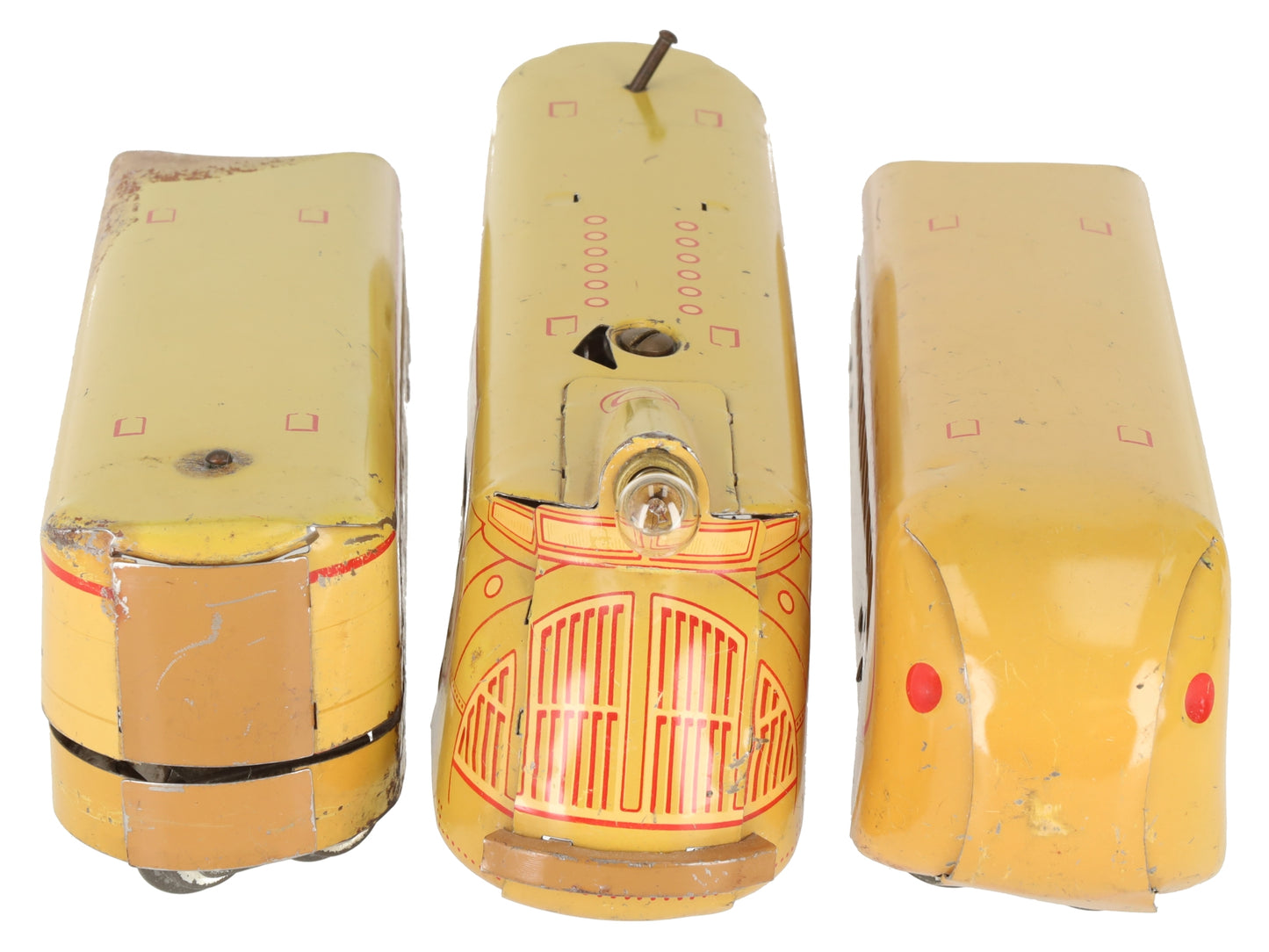 Marx M-10000 Vintage O UP Yellow/Brown Diesel Streamliner Set w/2 Passenger Cars
