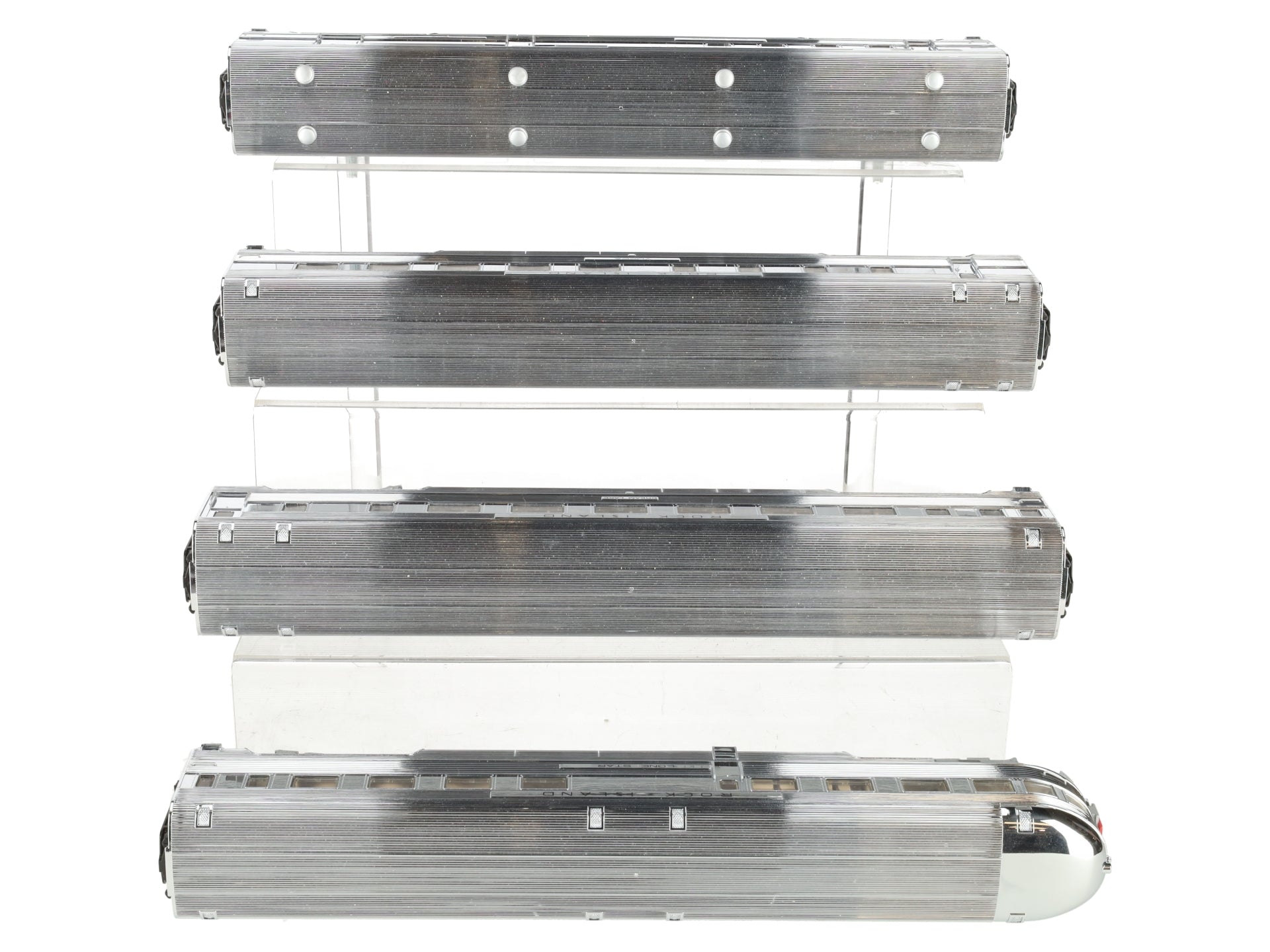 American Models S Scale Rock island Illuminated 4 Car Passenger Car Set EX/Box