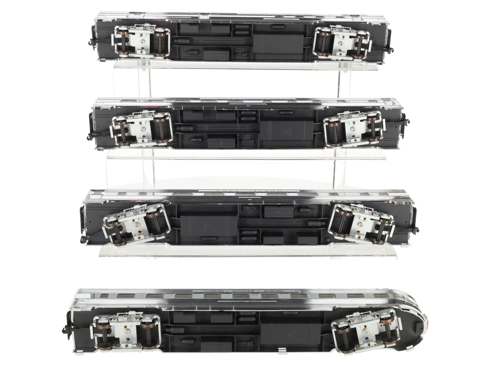 American Models S Scale Rock island Illuminated 4 Car Passenger Car Set EX/Box
