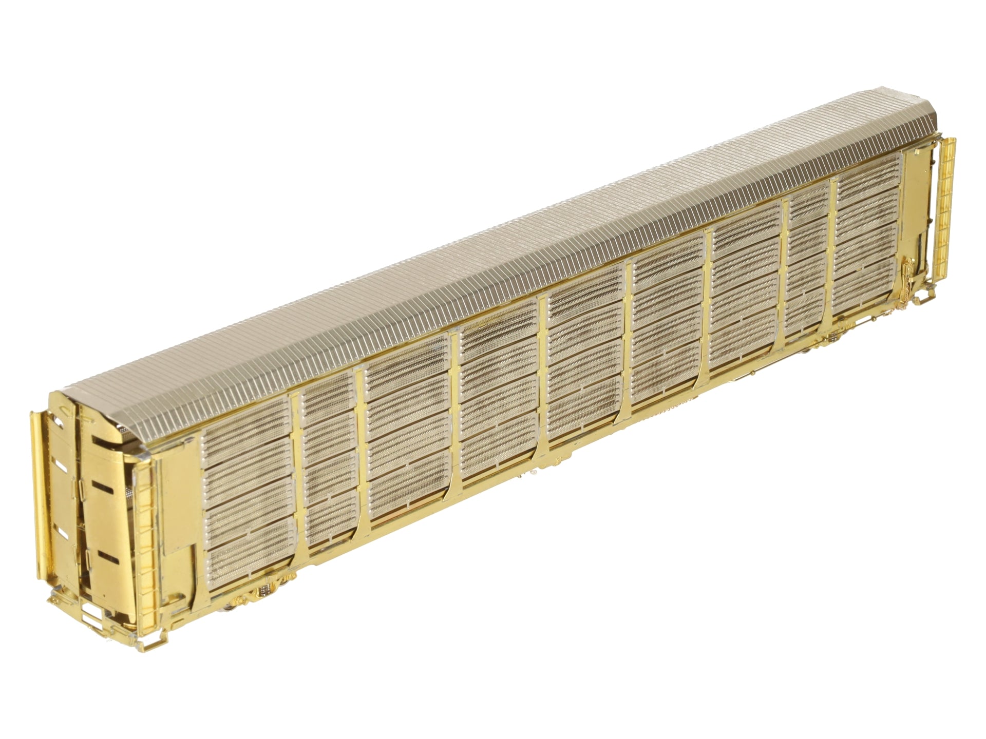 Overland OMI-3119 HO BRASS Thrall Tri-Level Enclosed Auto Rack w/ Tall End Doors EX/Box