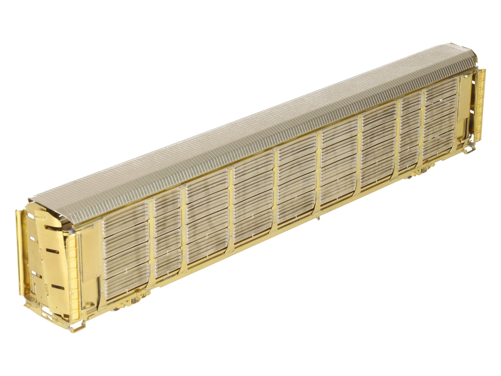 Overland OMI-3119 HO BRASS Thrall Tri-Level Enclosed Auto Rack w/ Tall End Doors EX/Box
