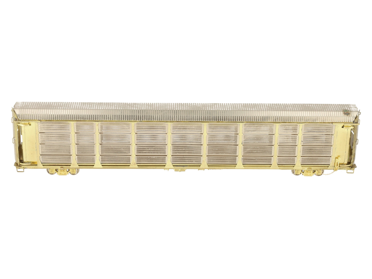 Overland 1323 HO BRASS Auto Rack Bi-Level Thrall w/ Closed Sides/Top -Unpainted EX/Box