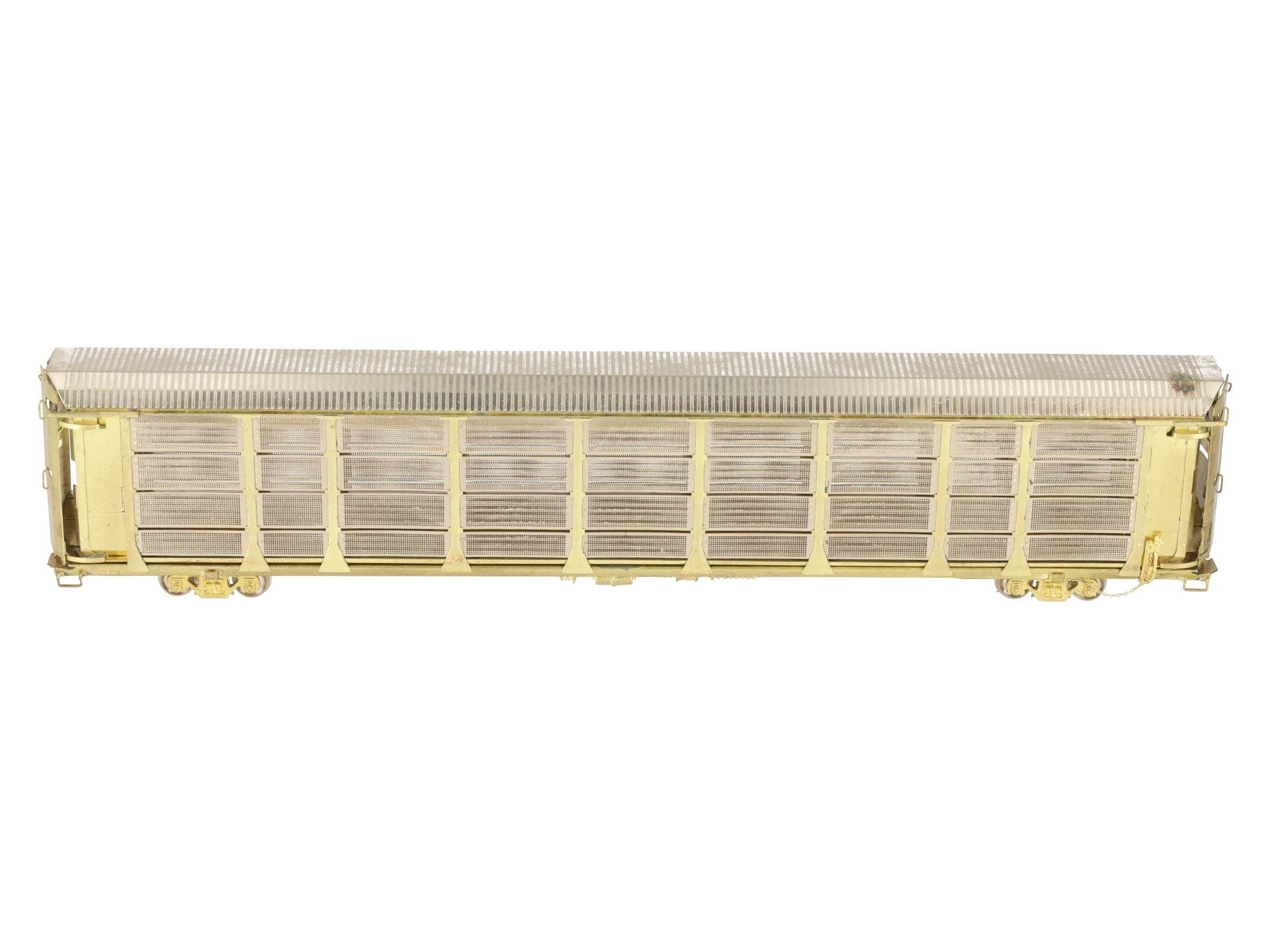 Overland 1323 HO BRASS Auto Rack Bi-Level Thrall w/ Closed Sides/Top -Unpainted EX/Box