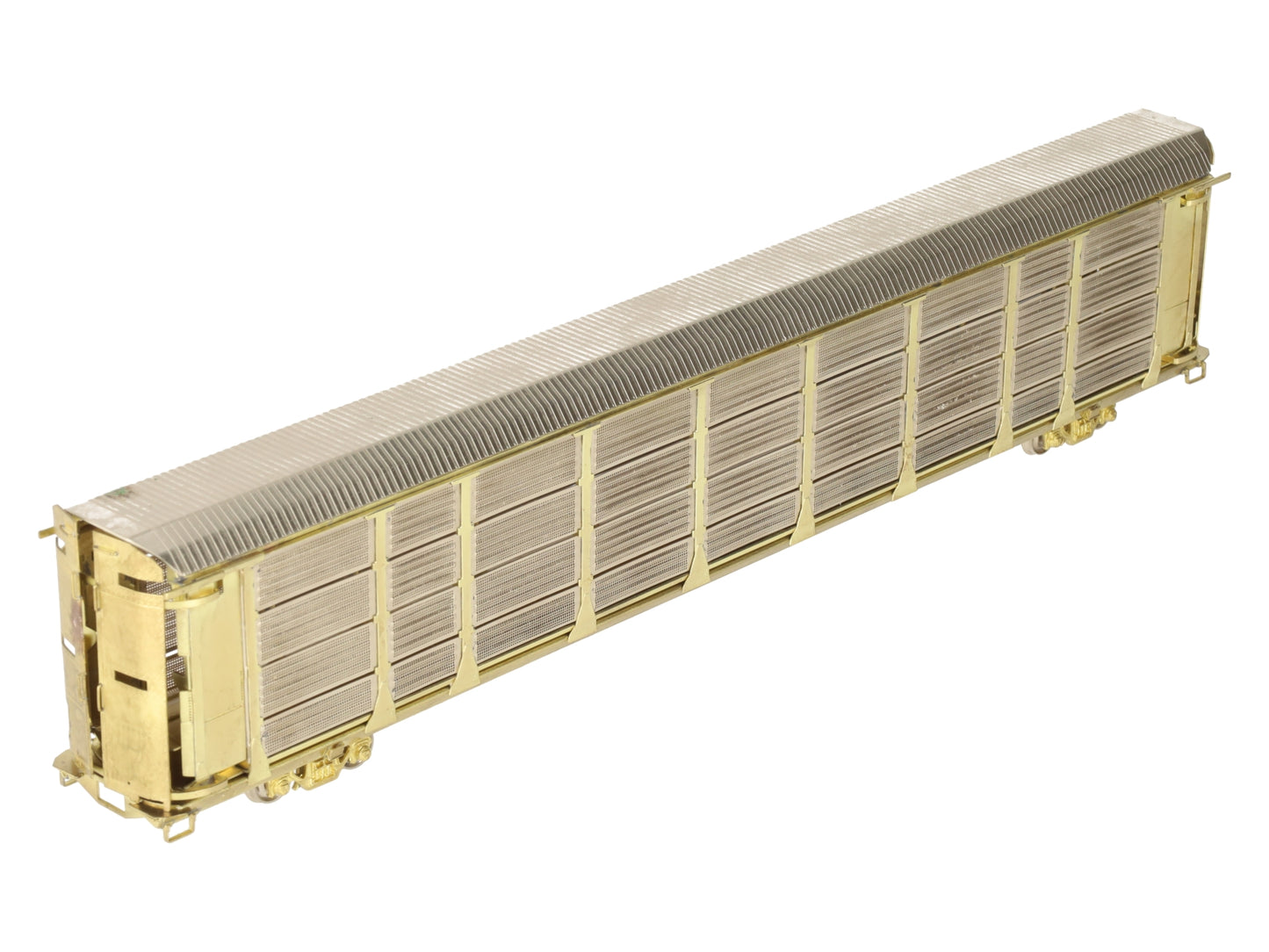 Overland 1323 HO BRASS Auto Rack Bi-Level Thrall w/ Closed Sides/Top -Unpainted EX/Box
