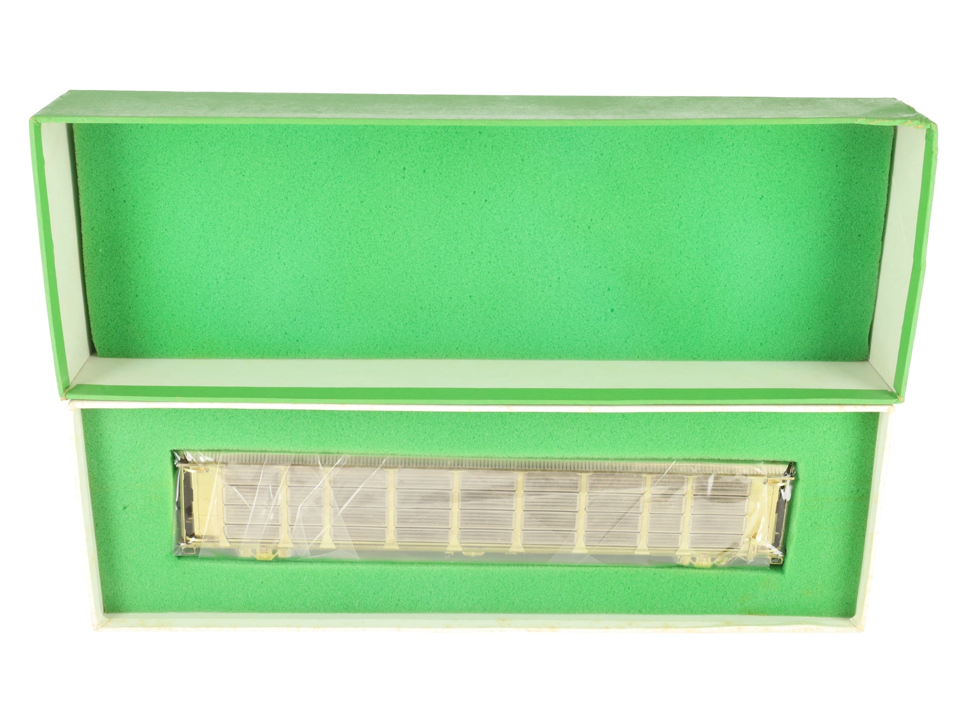Overland 1323 HO BRASS Auto Rack Bi-Level Thrall w/ Closed Sides/Top -Unpainted EX/Box