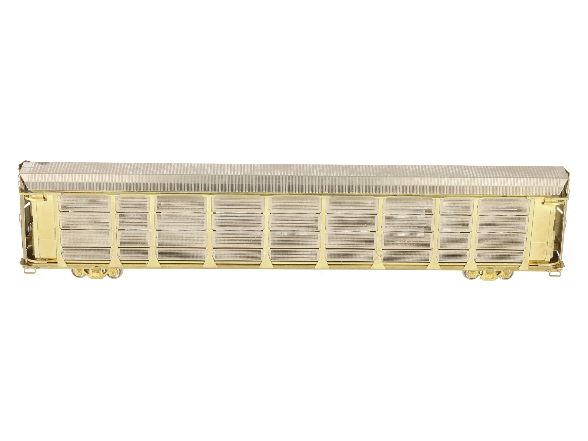 Overland 1323 HO BRASS Auto Rack Bi-Level Thrall w/ Closed Sides/Top -Unpainted EX/Box