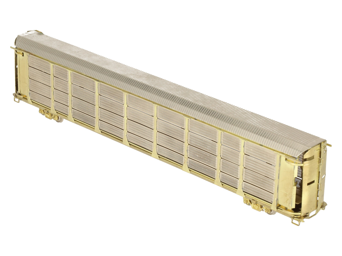 Overland 1323 HO BRASS Auto Rack Bi-Level Thrall w/ Closed Sides/Top -Unpainted EX/Box