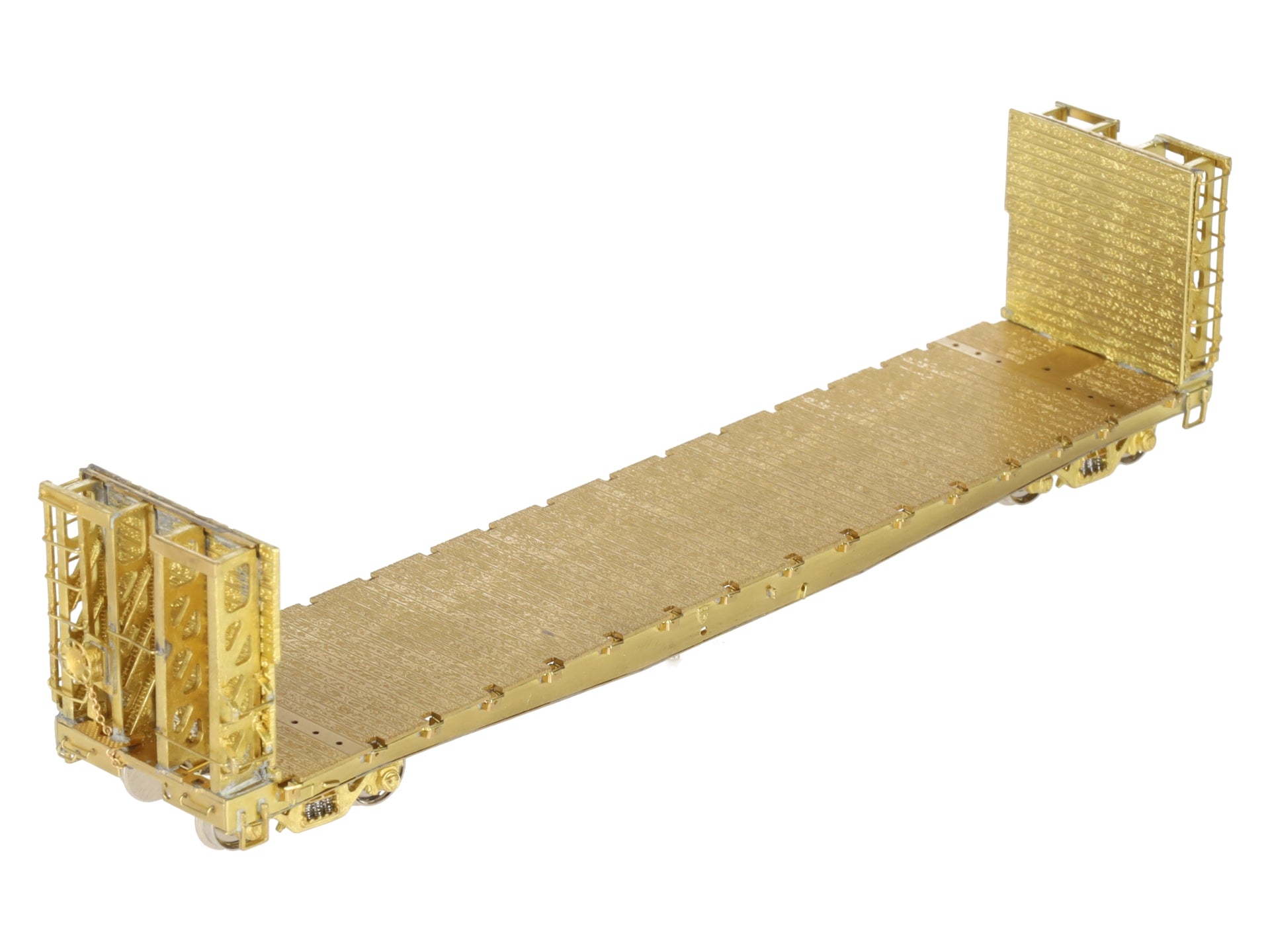 Overland OMI-3023 HO BRASS UP Bulkhead Flat Car -Unpainted EX/Box