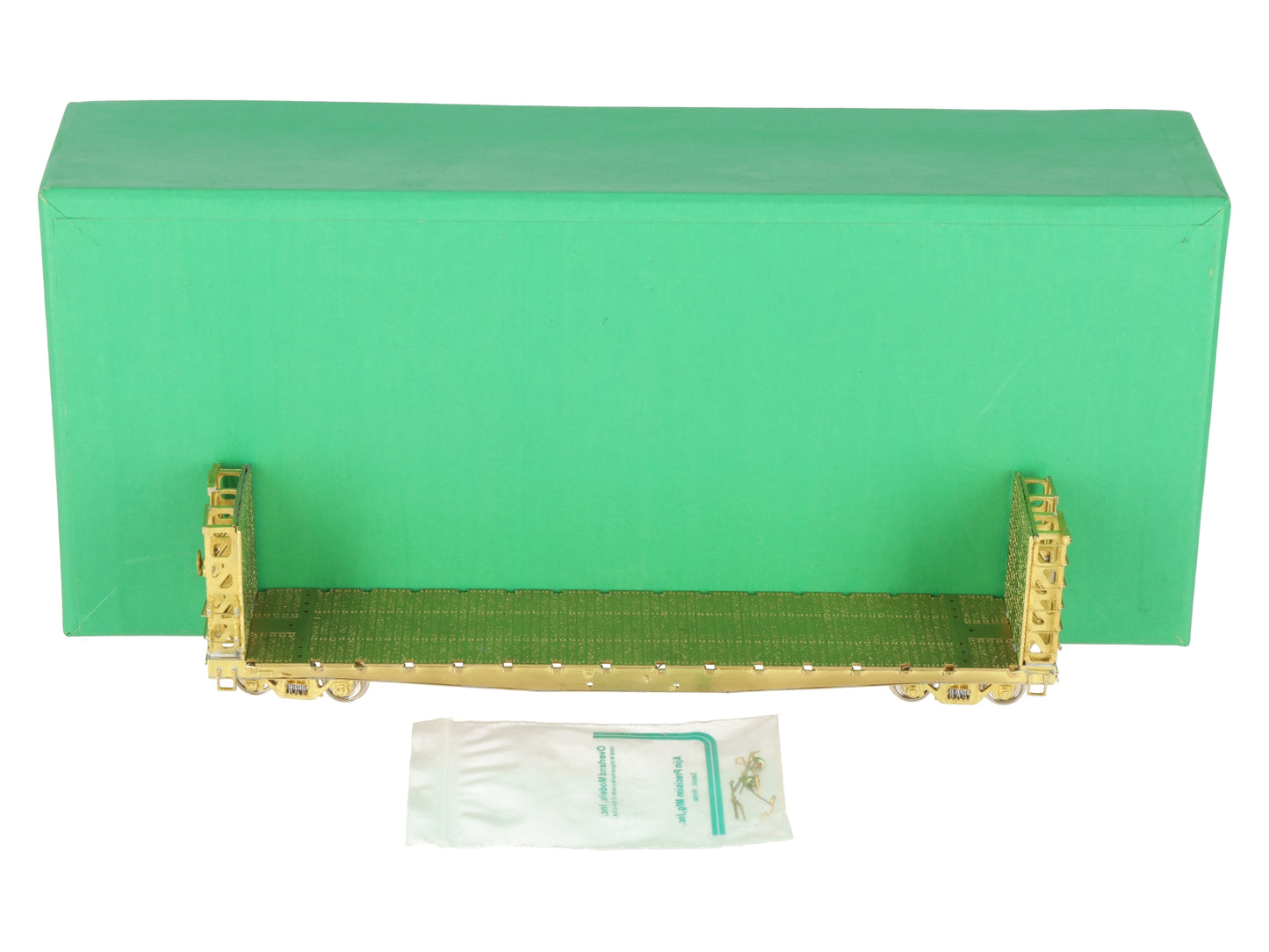 Overland OMI-3023 HO BRASS UP Bulkhead Flat Car -Unpainted EX/Box