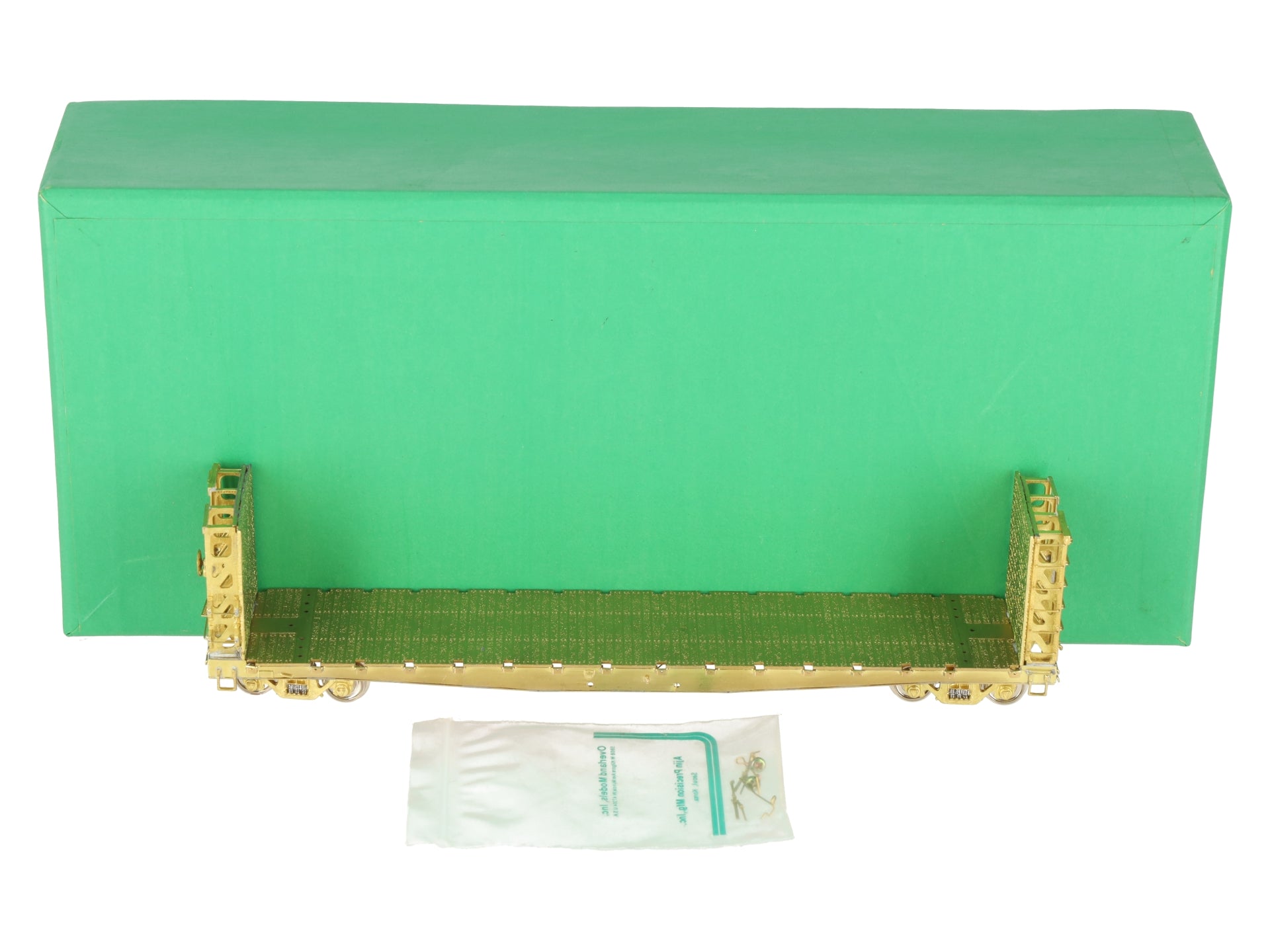 Overland OMI-3023 HO BRASS UP Bulkhead Flat Car -Unpainted EX/Box