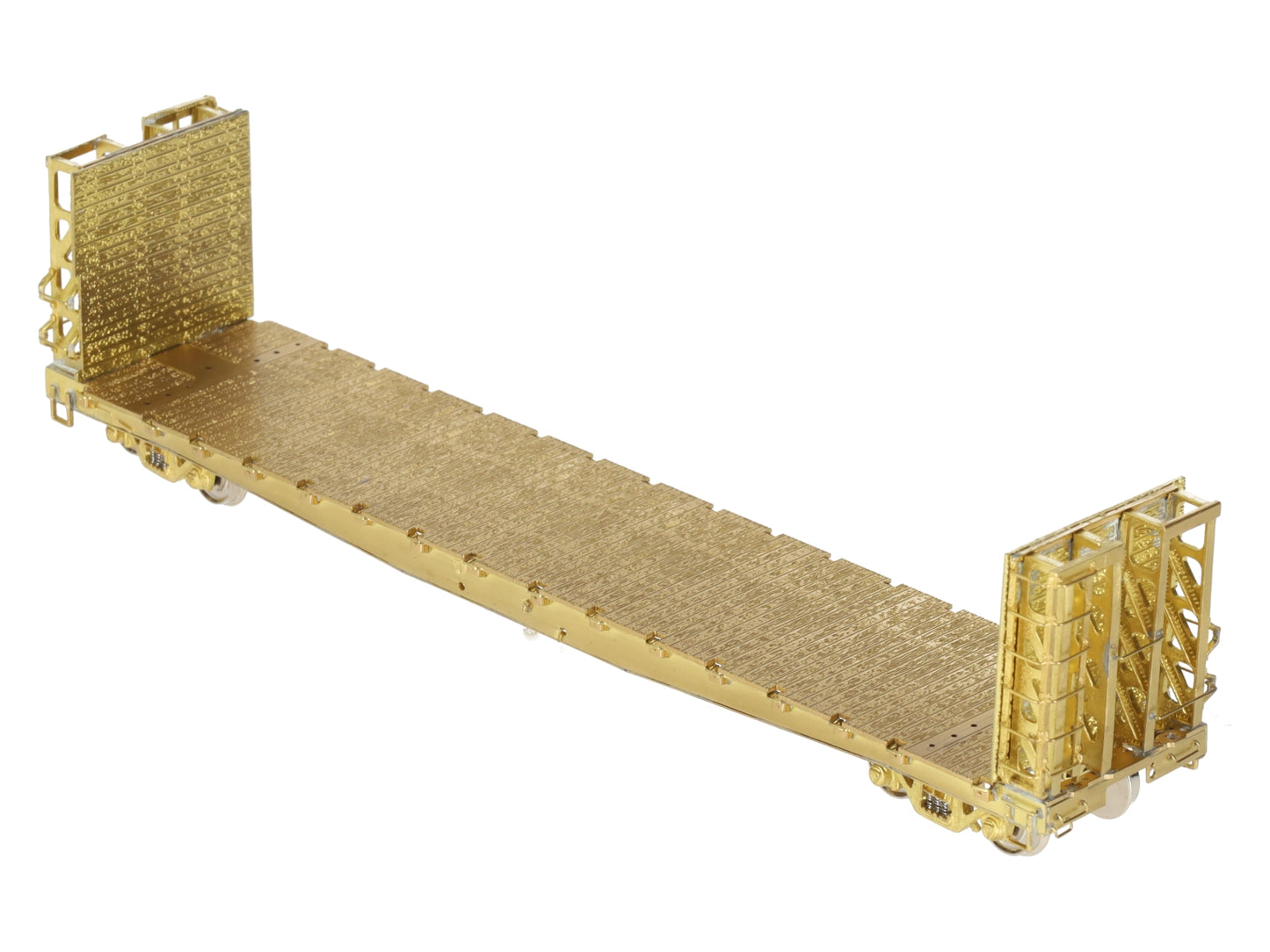 Overland OMI-3023 HO BRASS UP Bulkhead Flat Car -Unpainted EX/Box