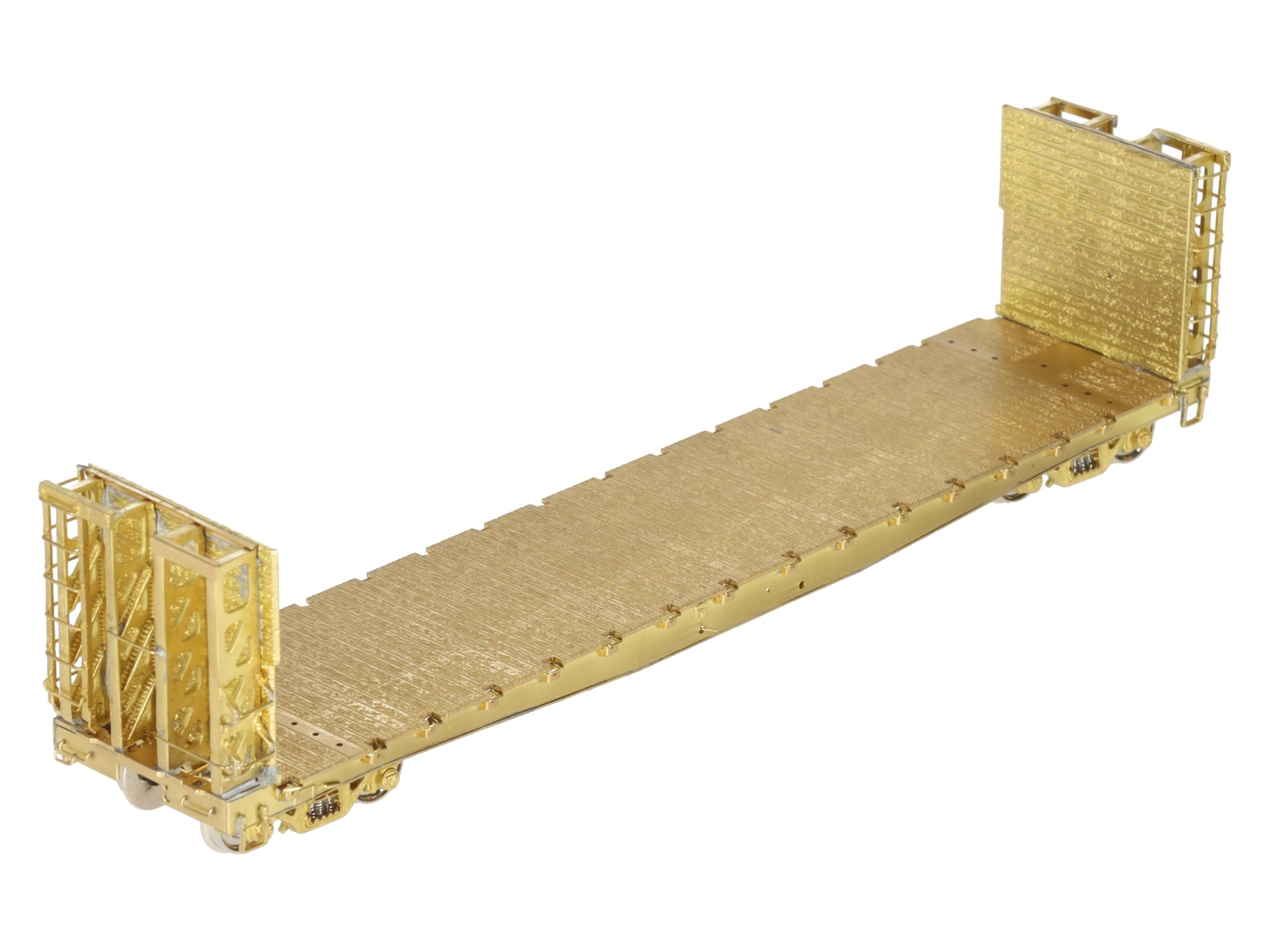 Overland OMI-3023 HO BRASS UP Bulkhead Flat Car -Unpainted EX/Box