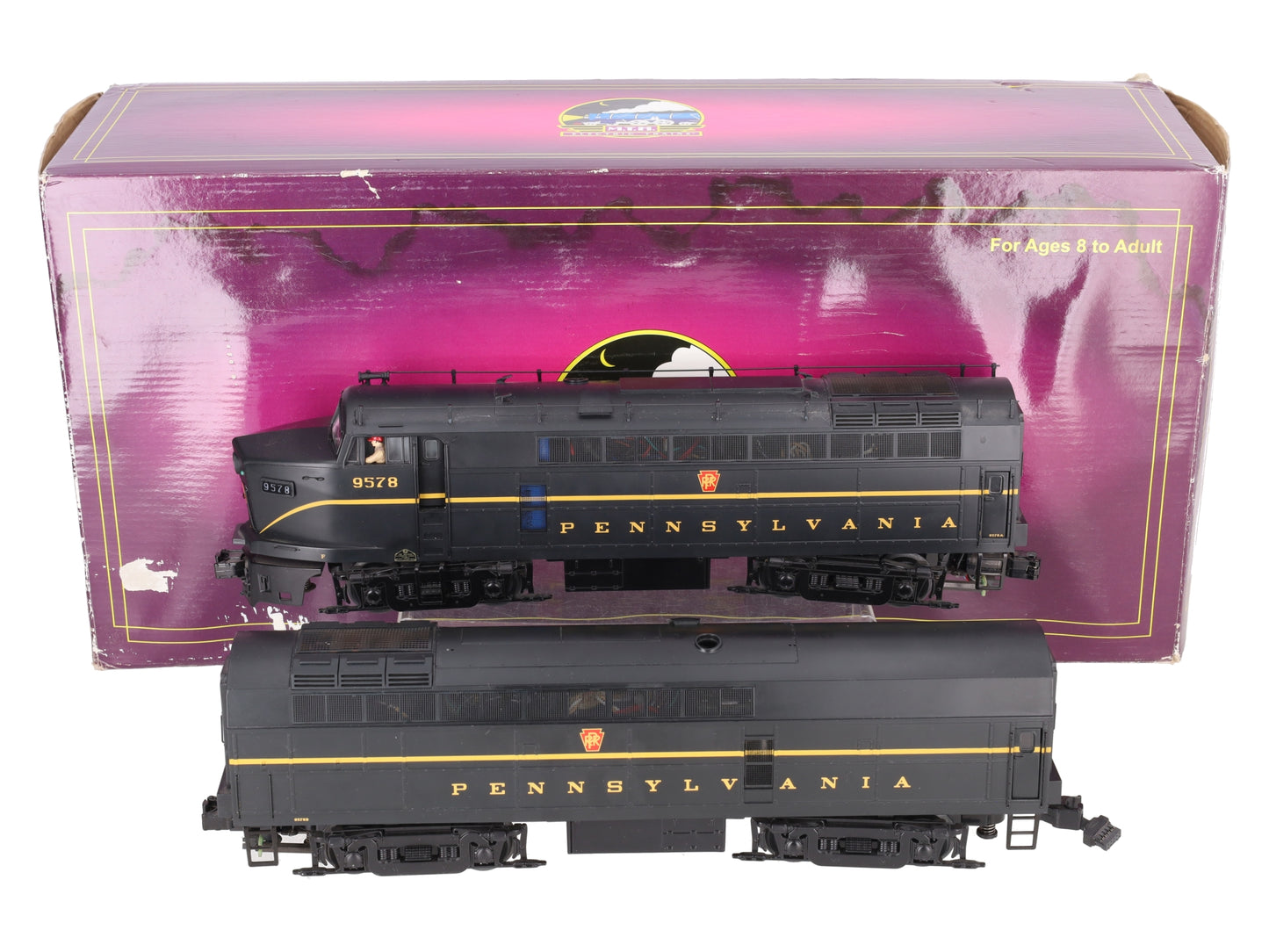 MTH 20-2726-1 O PRR Sharknose AB Diesel Engine Set w/Proto-Sound 2.0 #9578/9578 EX/Box