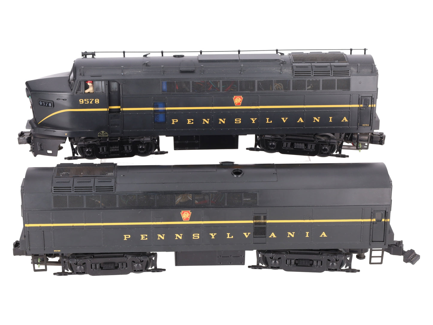 MTH 20-2726-1 O PRR Sharknose AB Diesel Engine Set w/Proto-Sound 2.0 #9578/9578 EX/Box