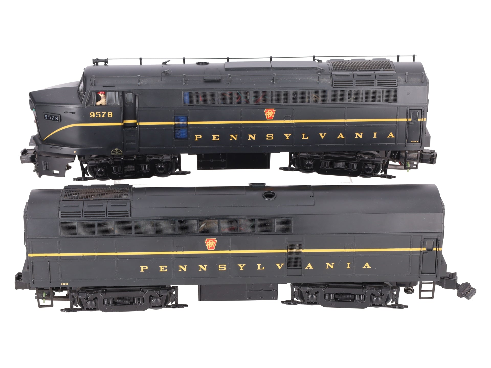 MTH 20-2726-1 O PRR Sharknose AB Diesel Engine Set w/Proto-Sound 2.0 #9578/9578 EX/Box