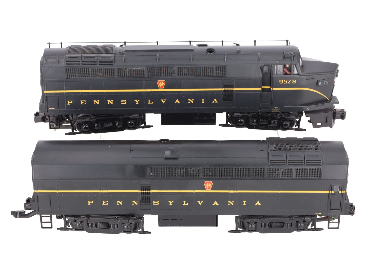 MTH 20-2726-1 O PRR Sharknose AB Diesel Engine Set w/Proto-Sound 2.0 #9578/9578 EX/Box