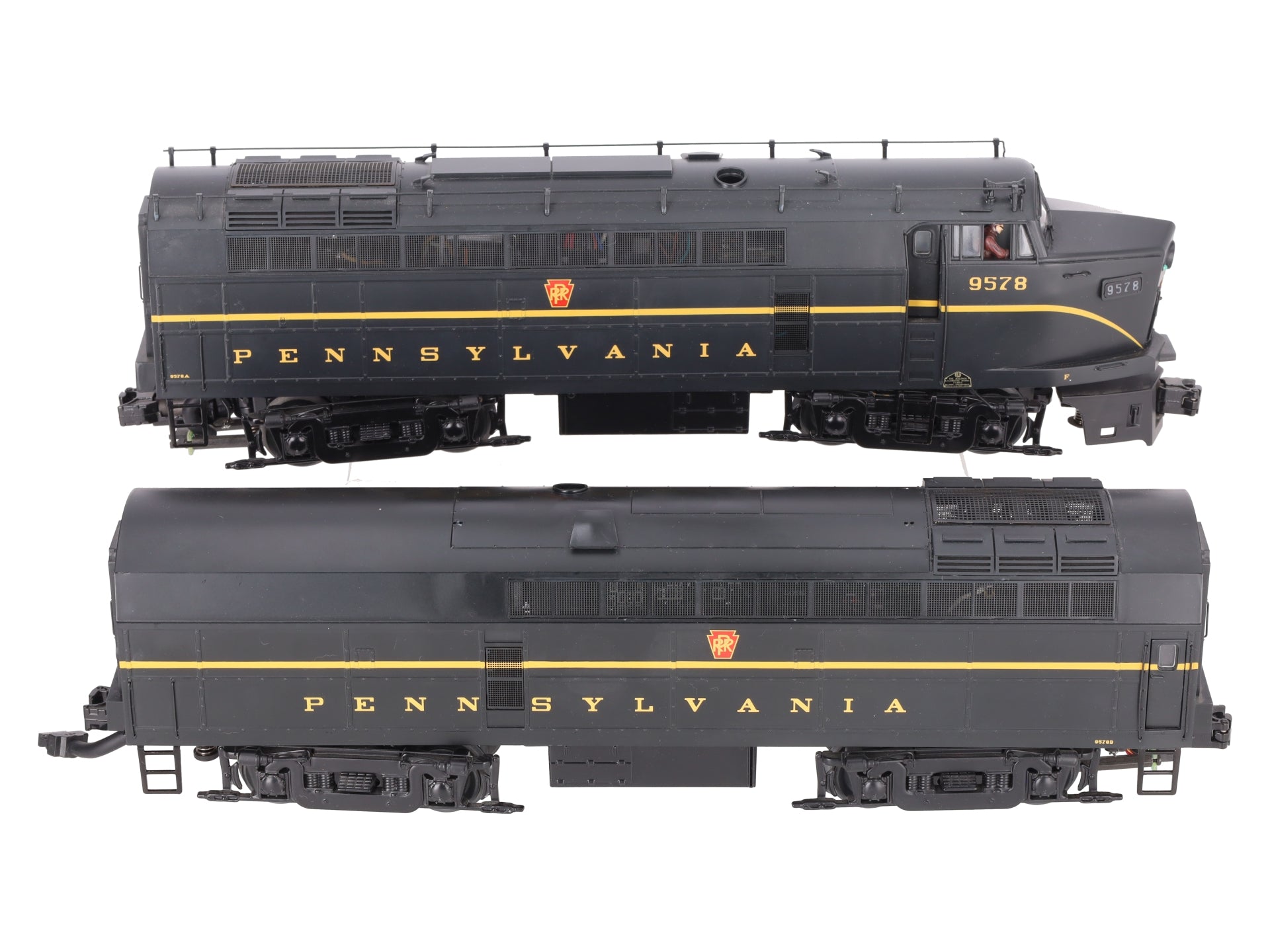 MTH 20-2726-1 O PRR Sharknose AB Diesel Engine Set w/Proto-Sound 2.0 #9578/9578 EX/Box