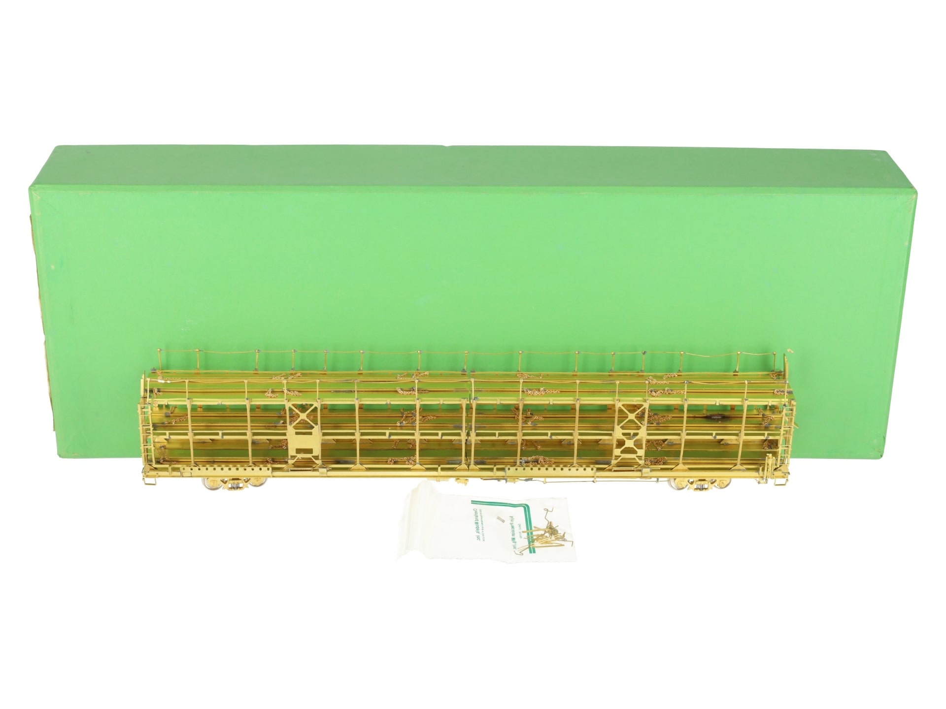 Overland OMI-1326 HO Scale brass Tri-Level Open Auto Rack EX/Box