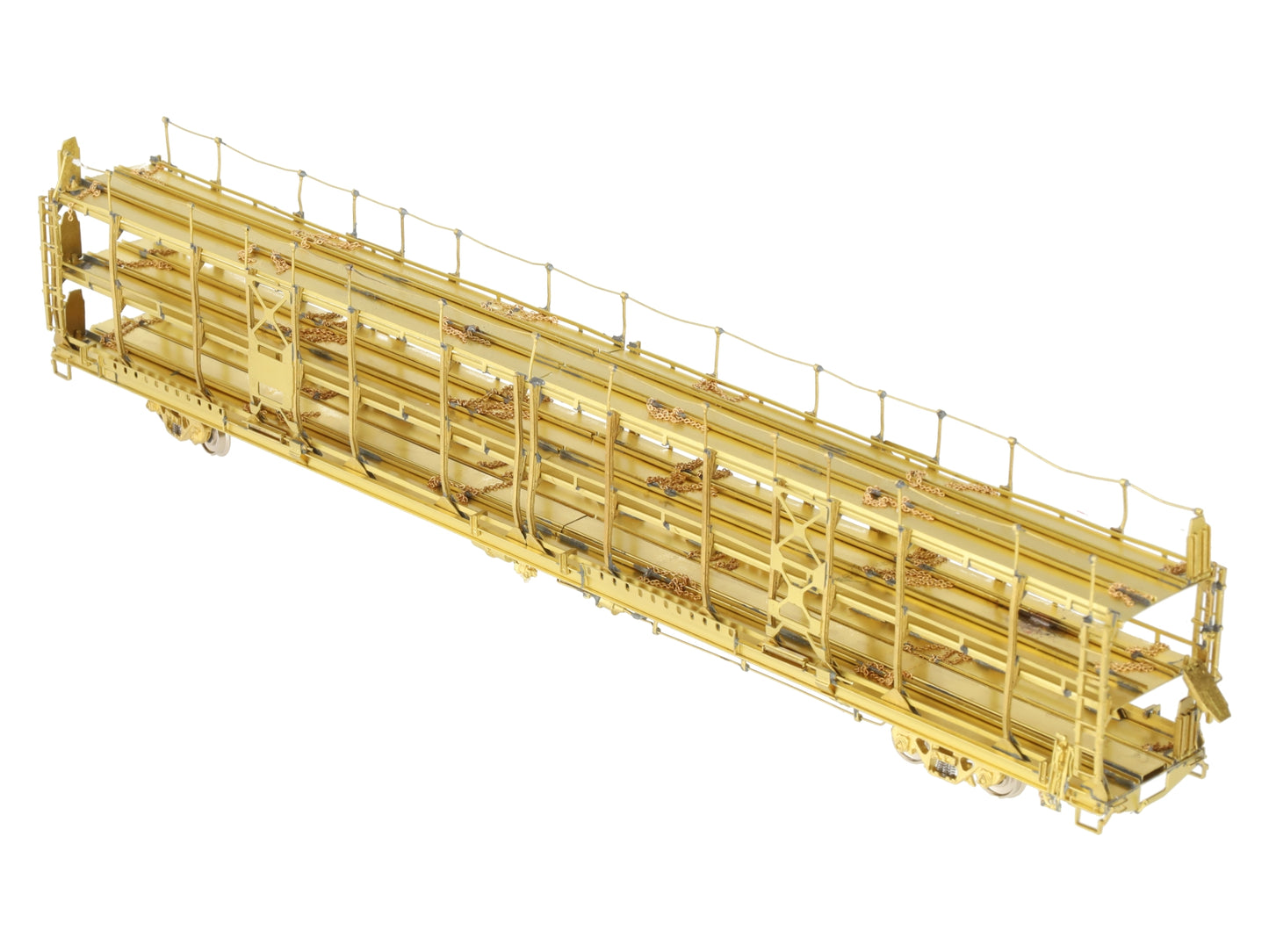 Overland OMI-1326 HO Scale brass Tri-Level Open Auto Rack EX/Box