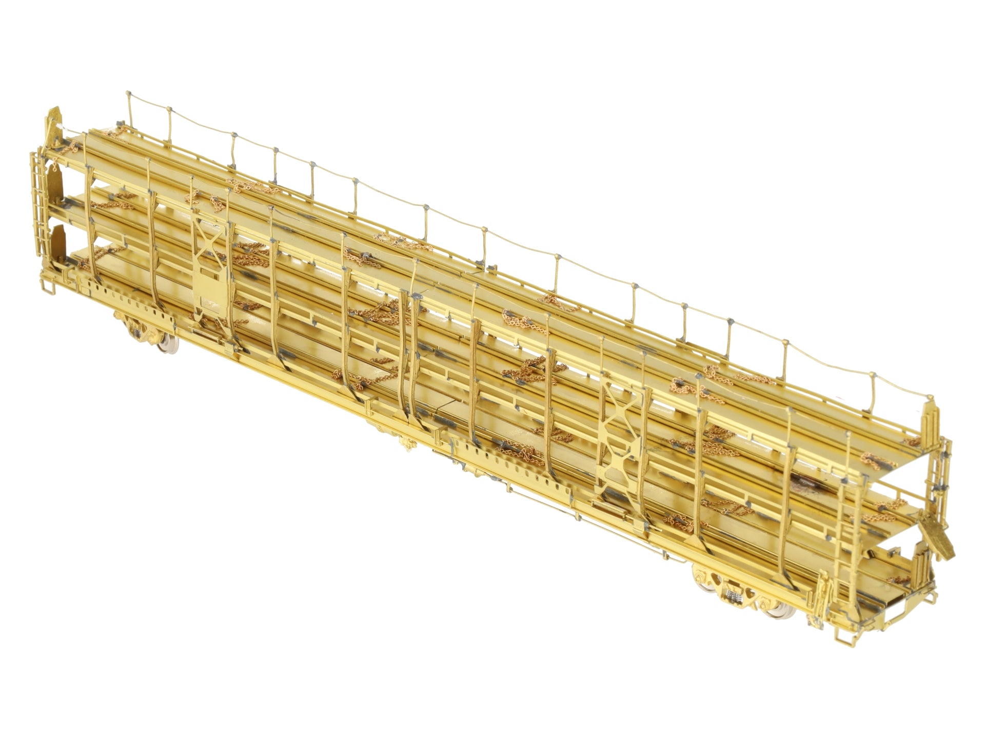 Overland OMI-1326 HO Scale brass Tri-Level Open Auto Rack EX/Box