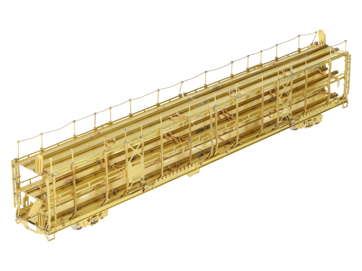 Overland OMI-1326 HO Scale brass Tri-Level Open Auto Rack EX/Box