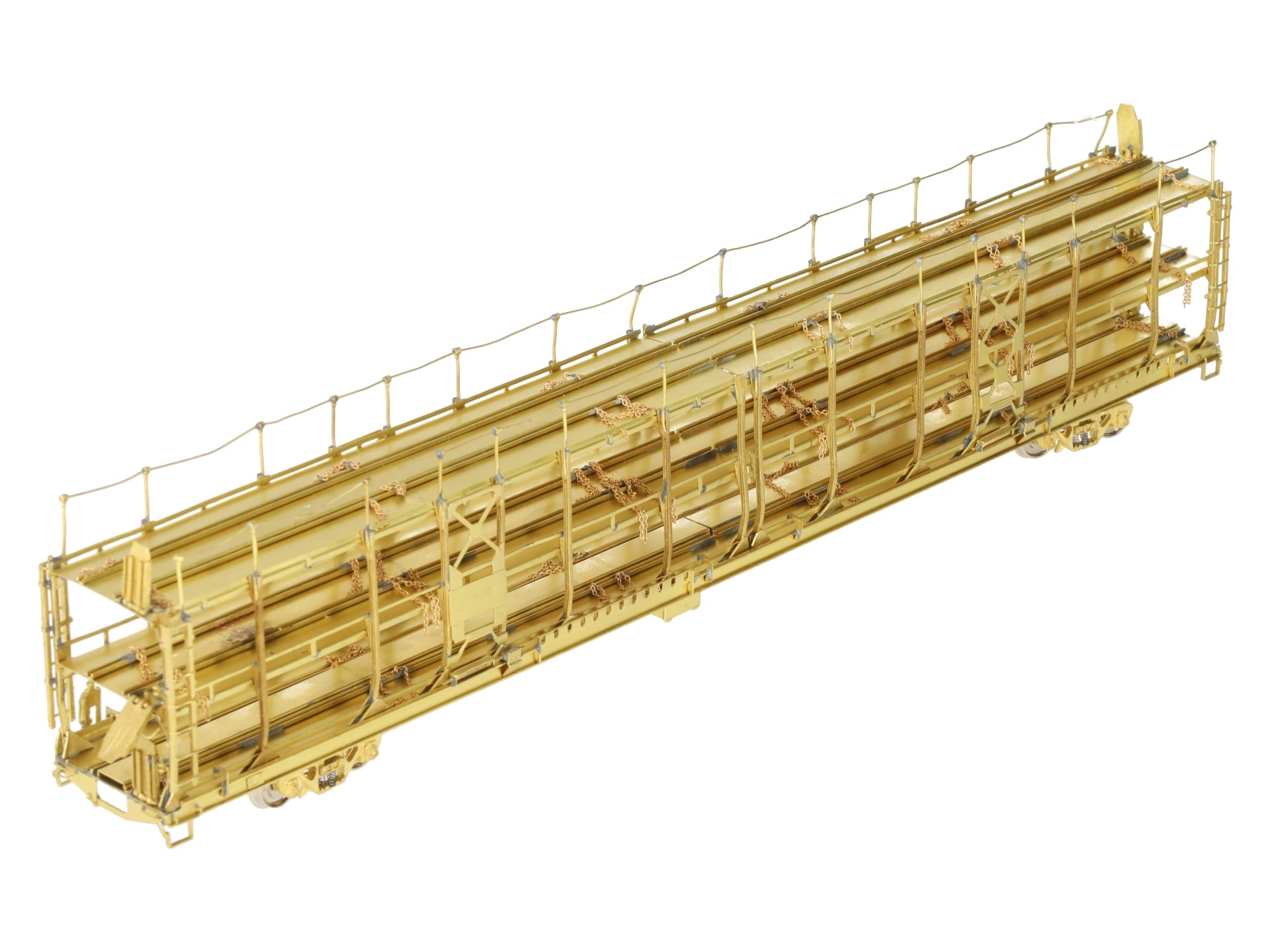 Overland OMI-1326 HO Scale brass Tri-Level Open Auto Rack EX/Box