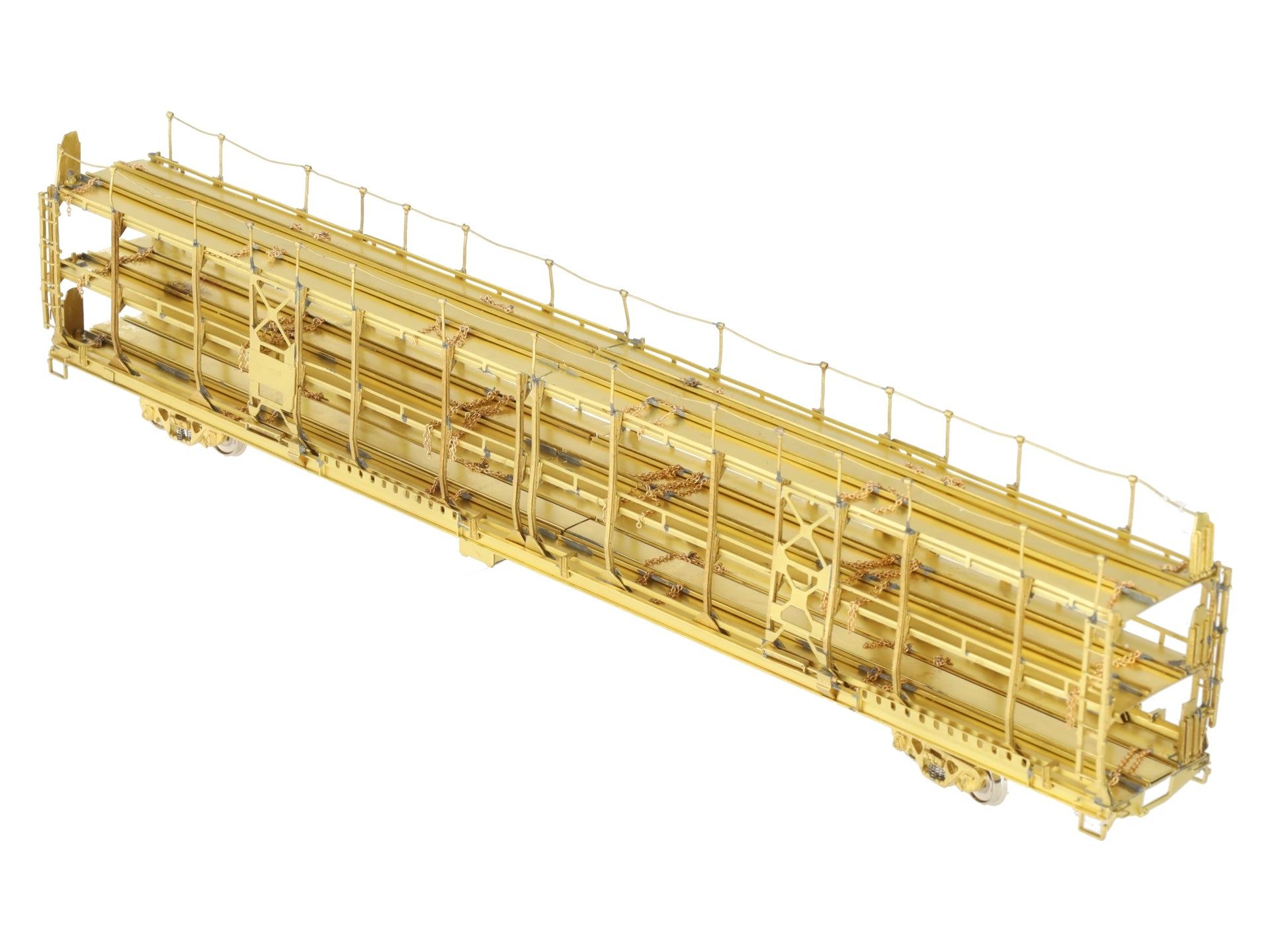 Overland OMI-1326 HO Scale brass Tri-Level Open Auto Rack EX/Box