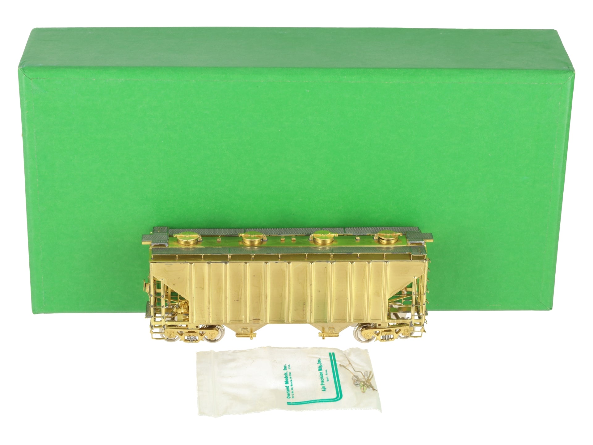 Overland OMI-3053 HO Scale BRASS ATSF 2-Bay Hopper Car EX/Box