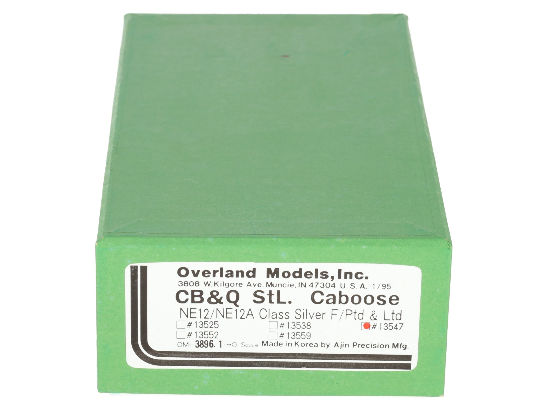 Overland 3896.1 HO Scale BRASS CB&Q Steel Caboose #13547 LN/Box