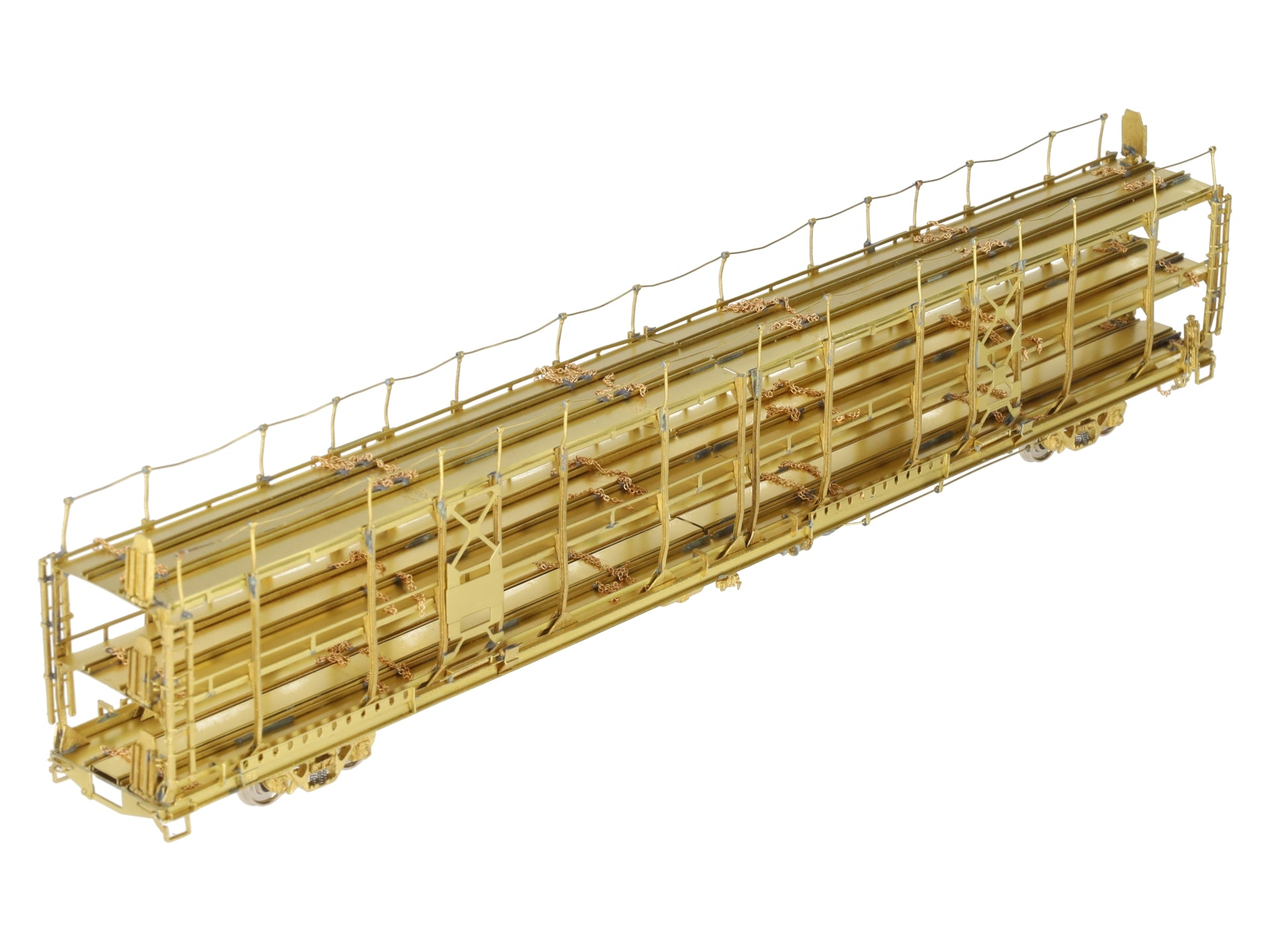 Overland OMI-1326 HO Scale BRASS Tri-Level Open Auto Rack EX/Box