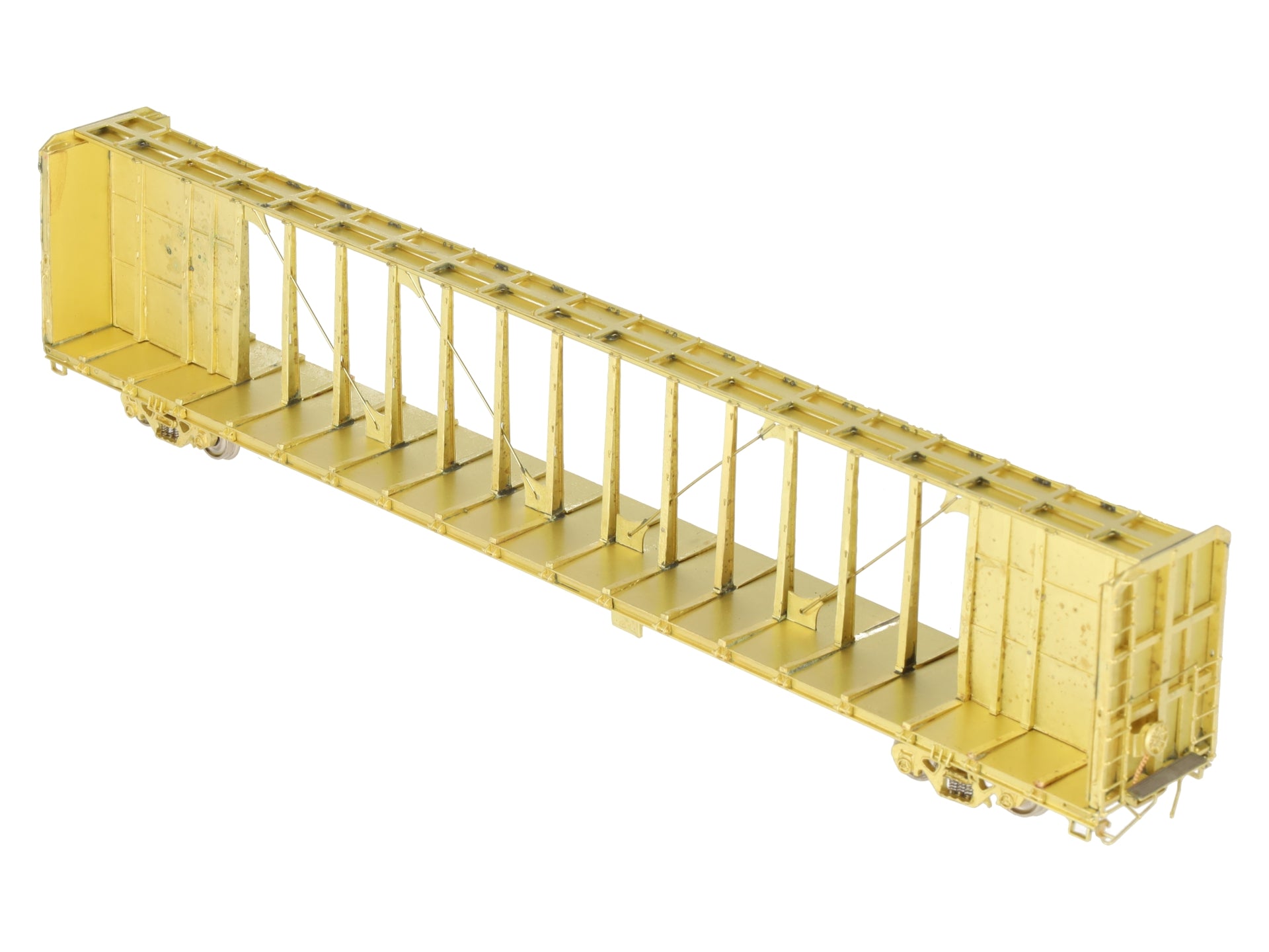 Overland 3235 HO Brass Triler Train TSH 75' Flat Car Centerbeam Bulkhead EX/Box