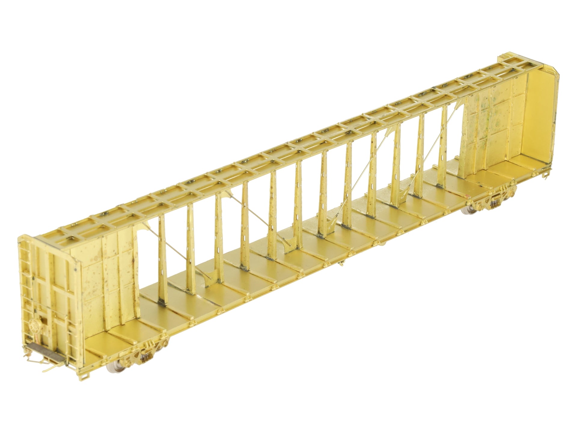Overland 3235 HO Brass Triler Train TSH 75' Flat Car Centerbeam Bulkhead EX/Box