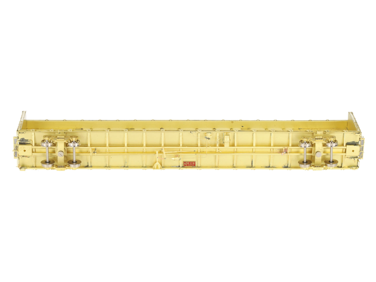 Overland 3235 HO Brass Triler Train TSH 75' Flat Car Centerbeam Bulkhead EX/Box