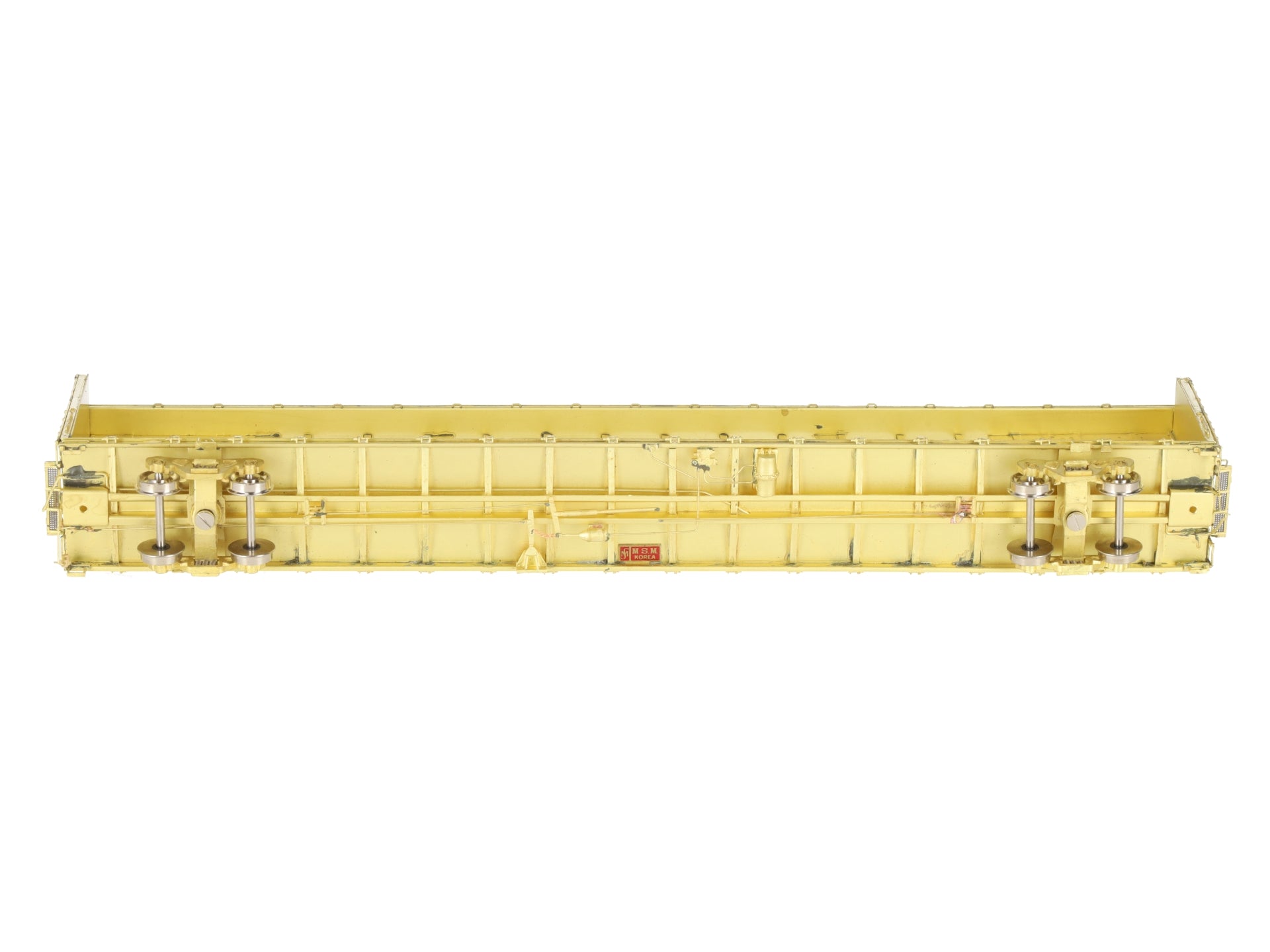 Overland 3235 HO Brass Triler Train TSH 75' Flat Car Centerbeam Bulkhead EX/Box