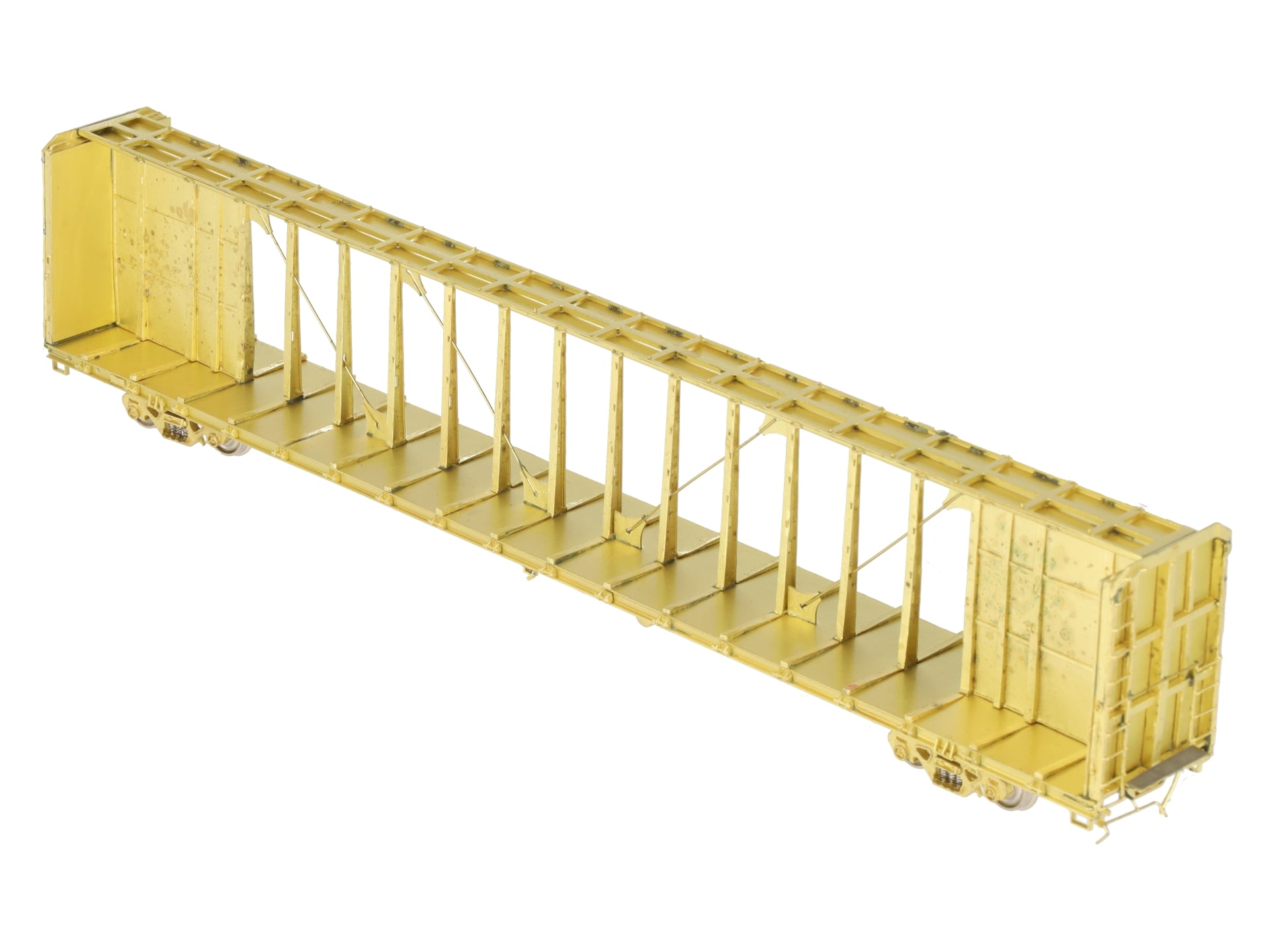 Overland 3235 HO Brass Triler Train TSH 75' Flat Car Centerbeam Bulkhead EX/Box