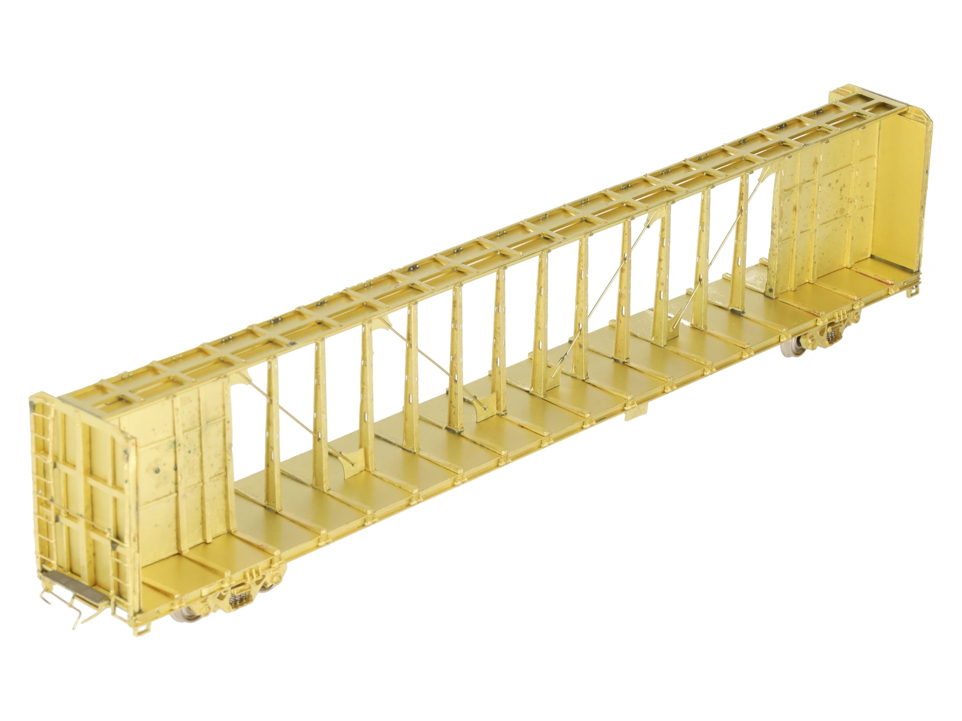 Overland 3235 HO Brass Triler Train TSH 75' Flat Car Centerbeam Bulkhead EX/Box