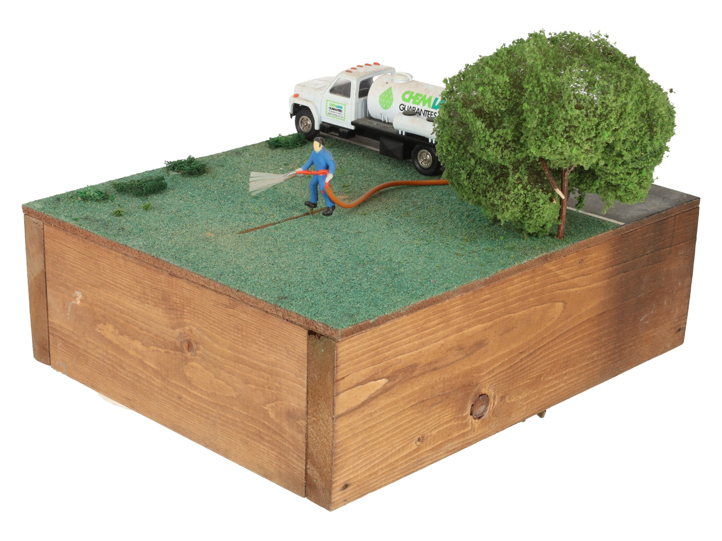 HO Scale Custom Wooden Base Lawn Care Layout Section EX