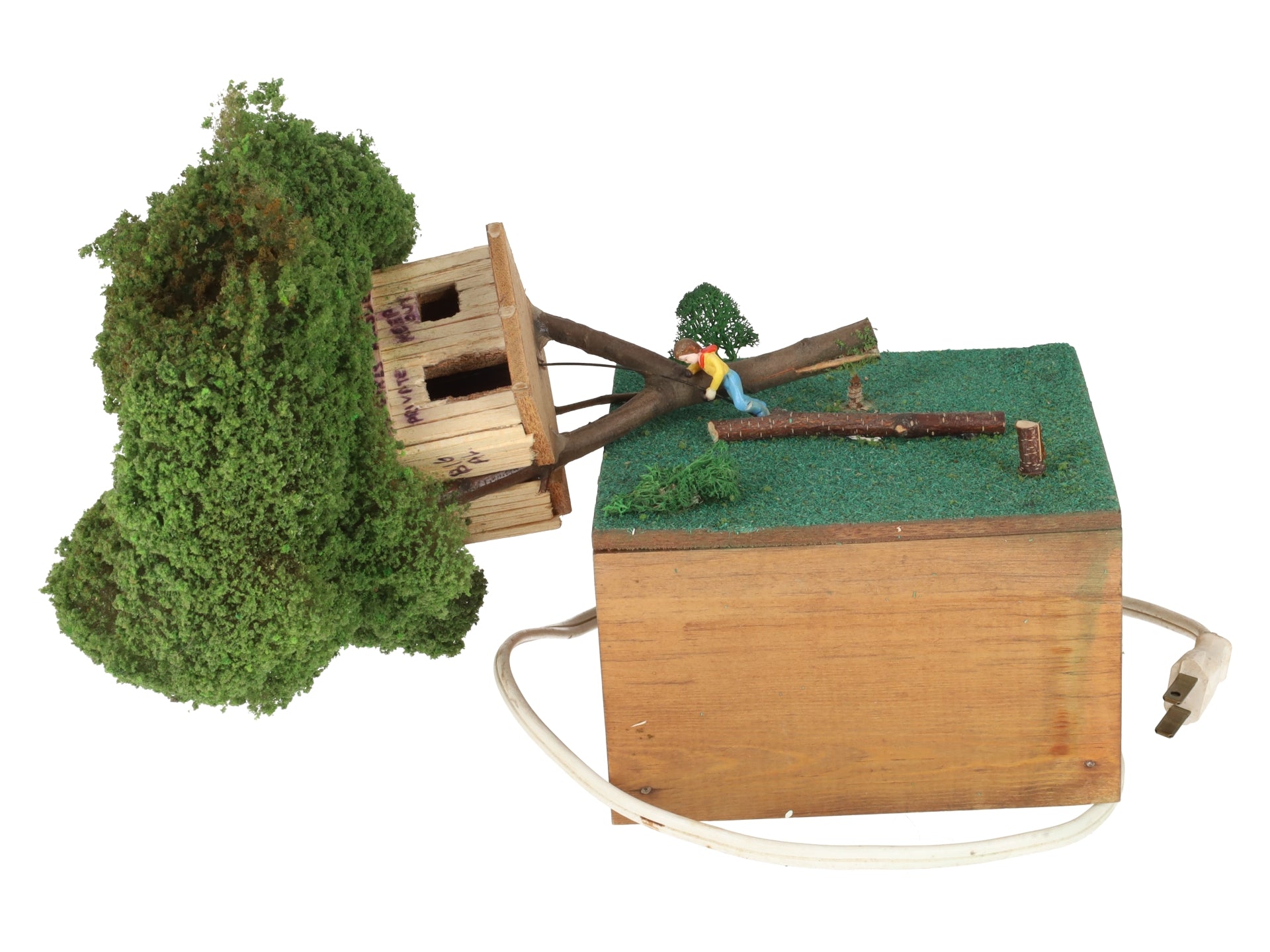 HO Scale Custom Motorized Wooden Base Tree House Layout Section VG