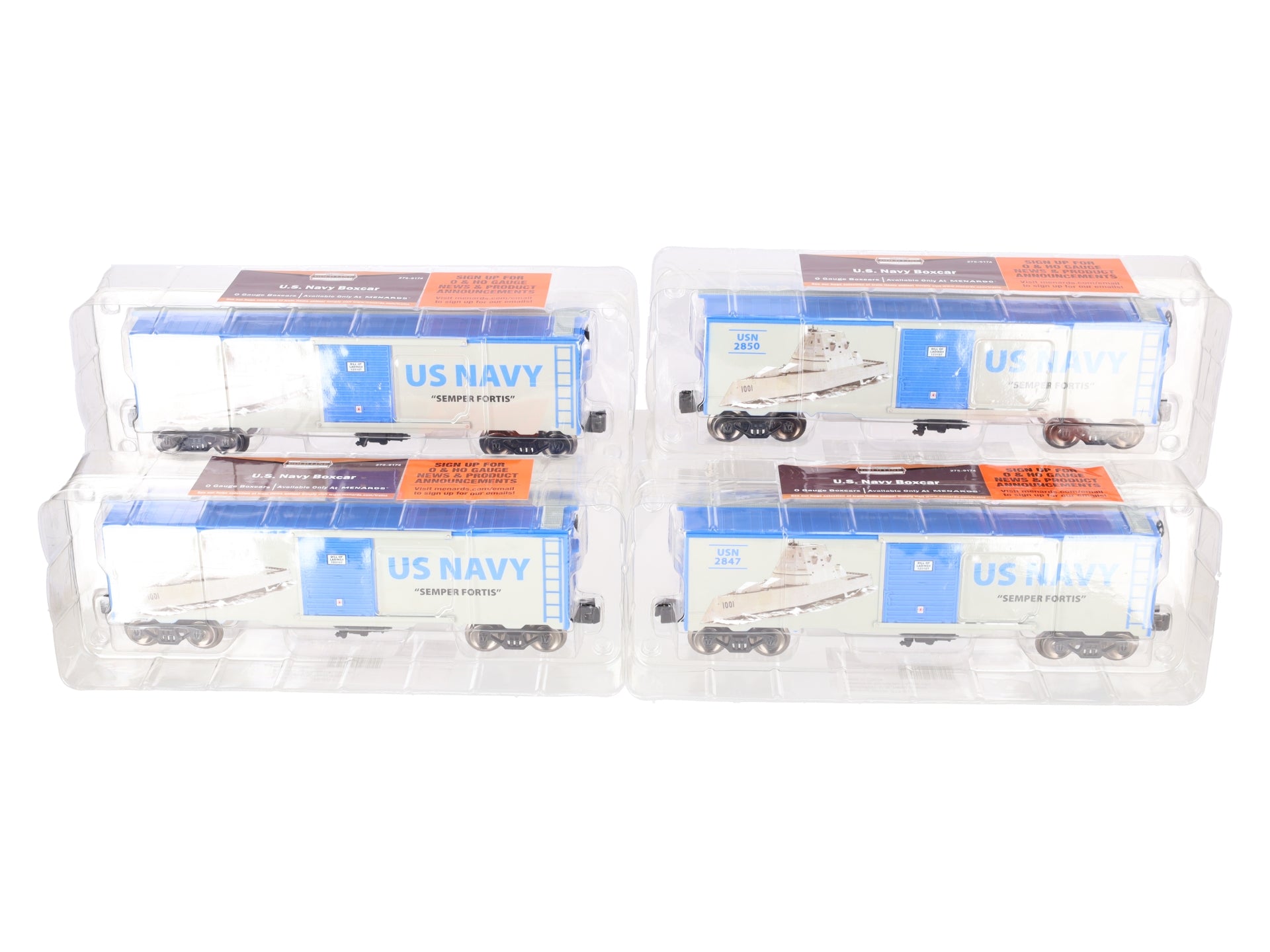 Menards 275-9175 O Gauge Navy Dealer Pack #2847/2849/2850/2868 (Set of 4) NIB