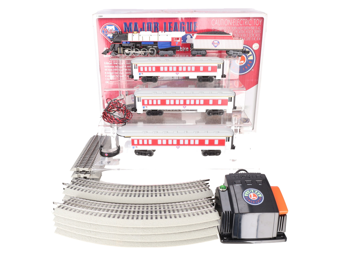 Lionel 7-12004 Philadelphia Phillies 2-8-4 O Gauge Steam Passenger Train Set EX/Box