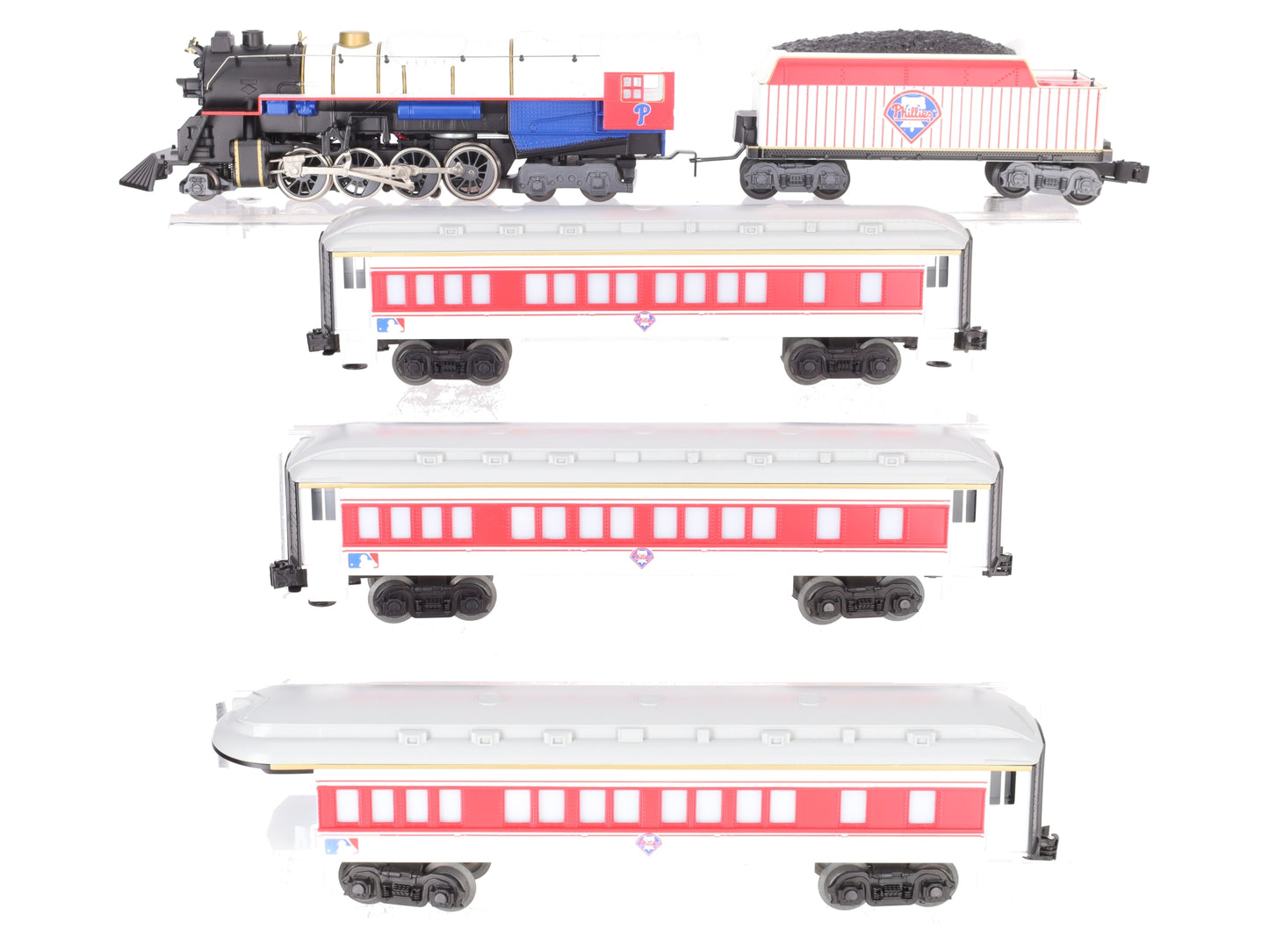 Lionel 7-12004 Philadelphia Phillies 2-8-4 O Gauge Steam Passenger Train Set EX/Box