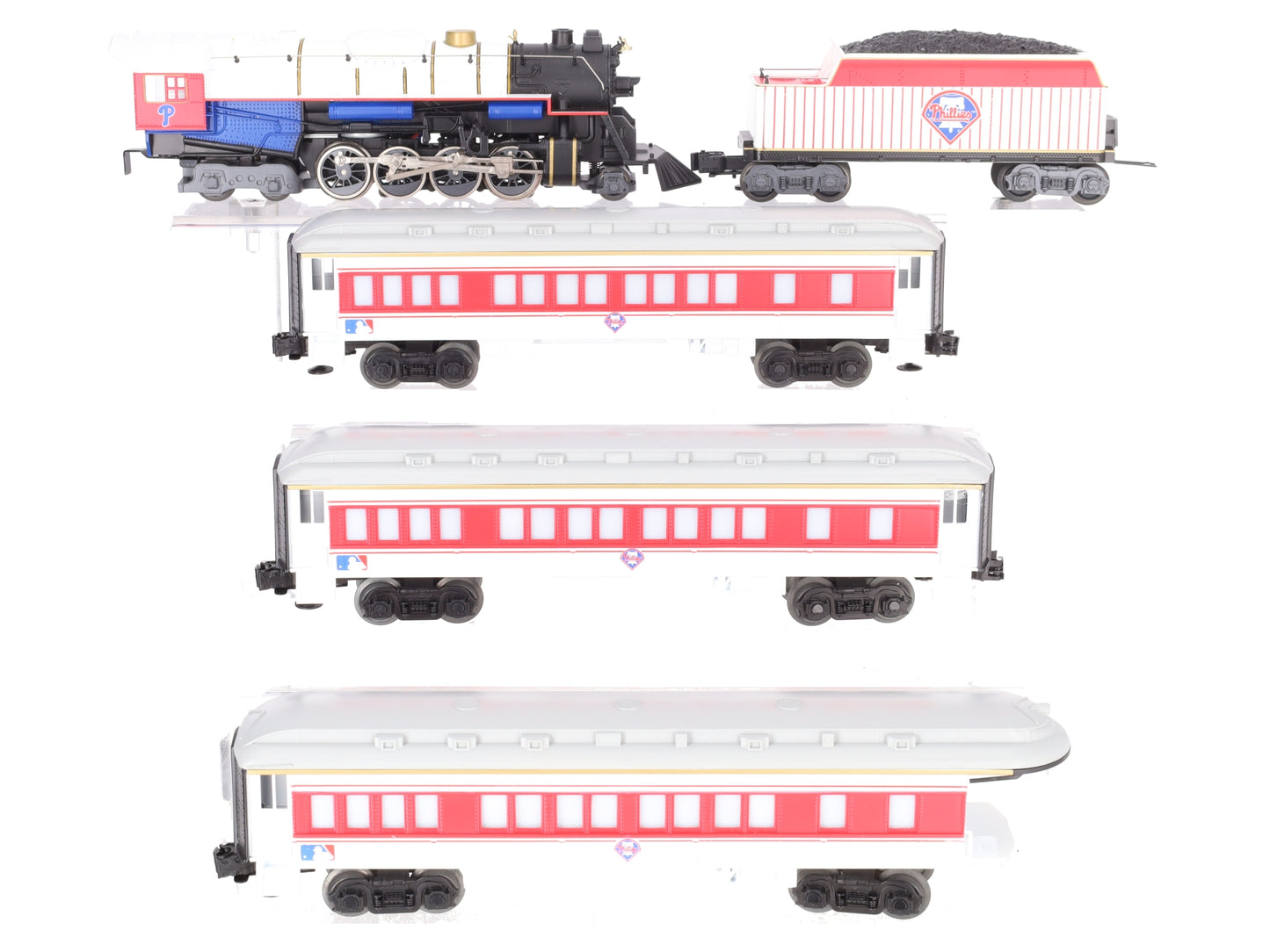 Lionel 7-12004 Philadelphia Phillies 2-8-4 O Gauge Steam Passenger Train Set EX/Box